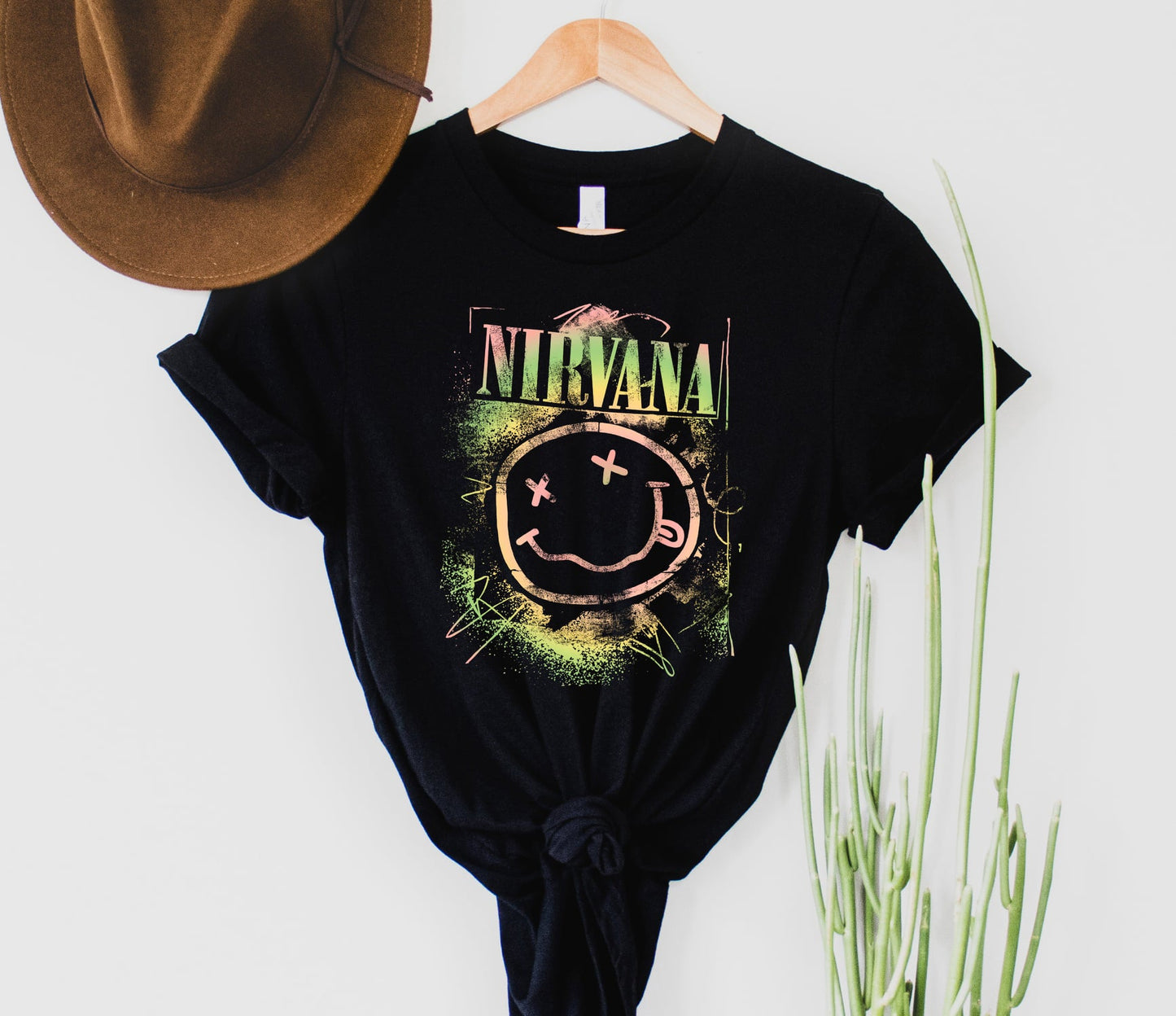 Wholesale Smiley Band Graphic Tee - Black