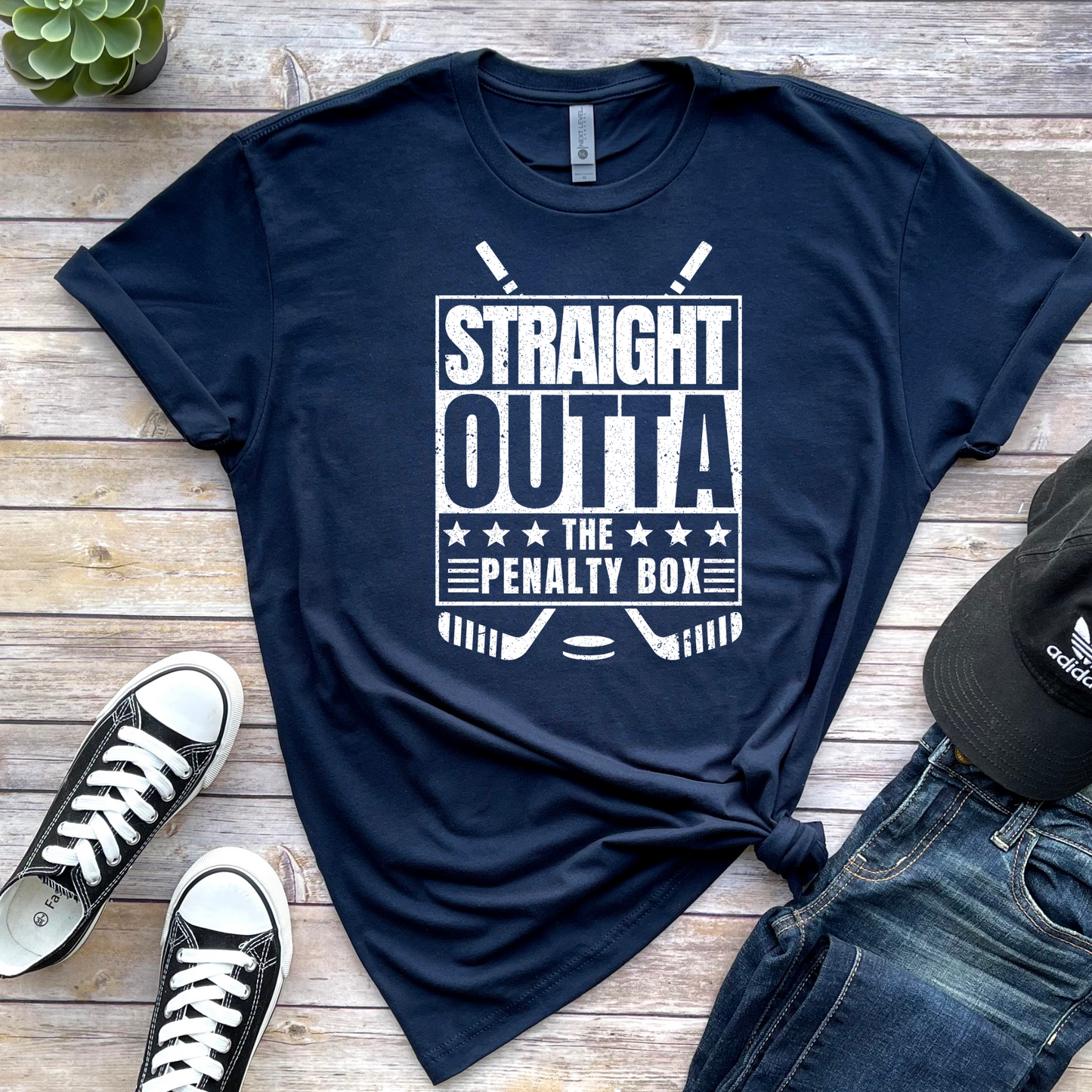 Wholesale Penalty Box Graphic Tee - Navy Tee