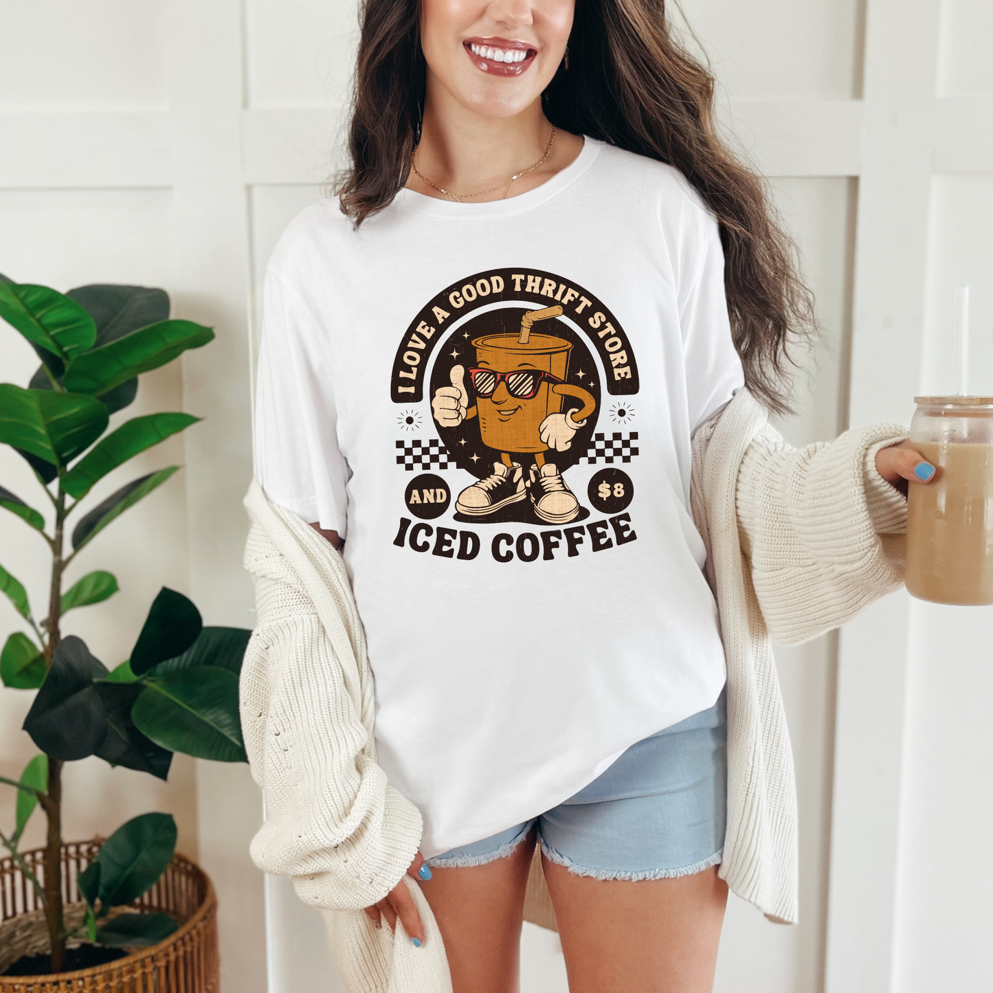 Thrift store and iced coffee