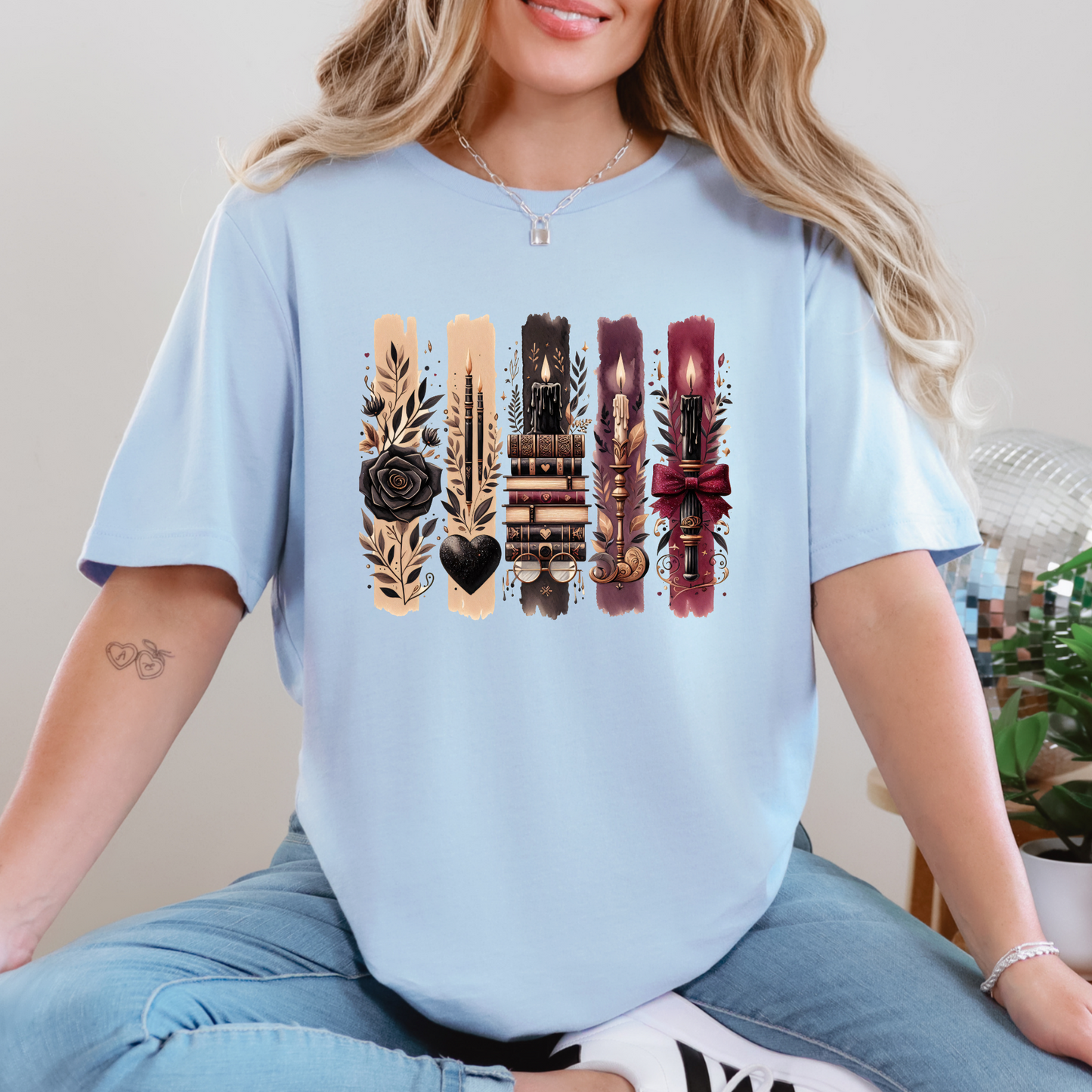 Books and Candles Graphic Tee