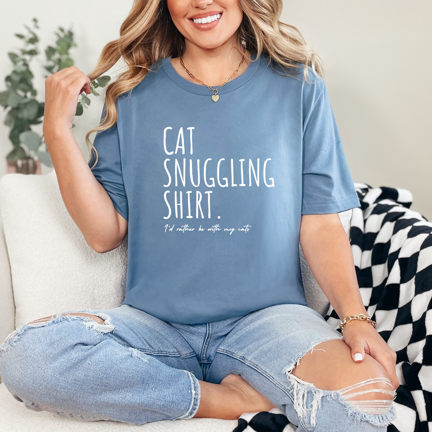 Cat snuggling shirt
