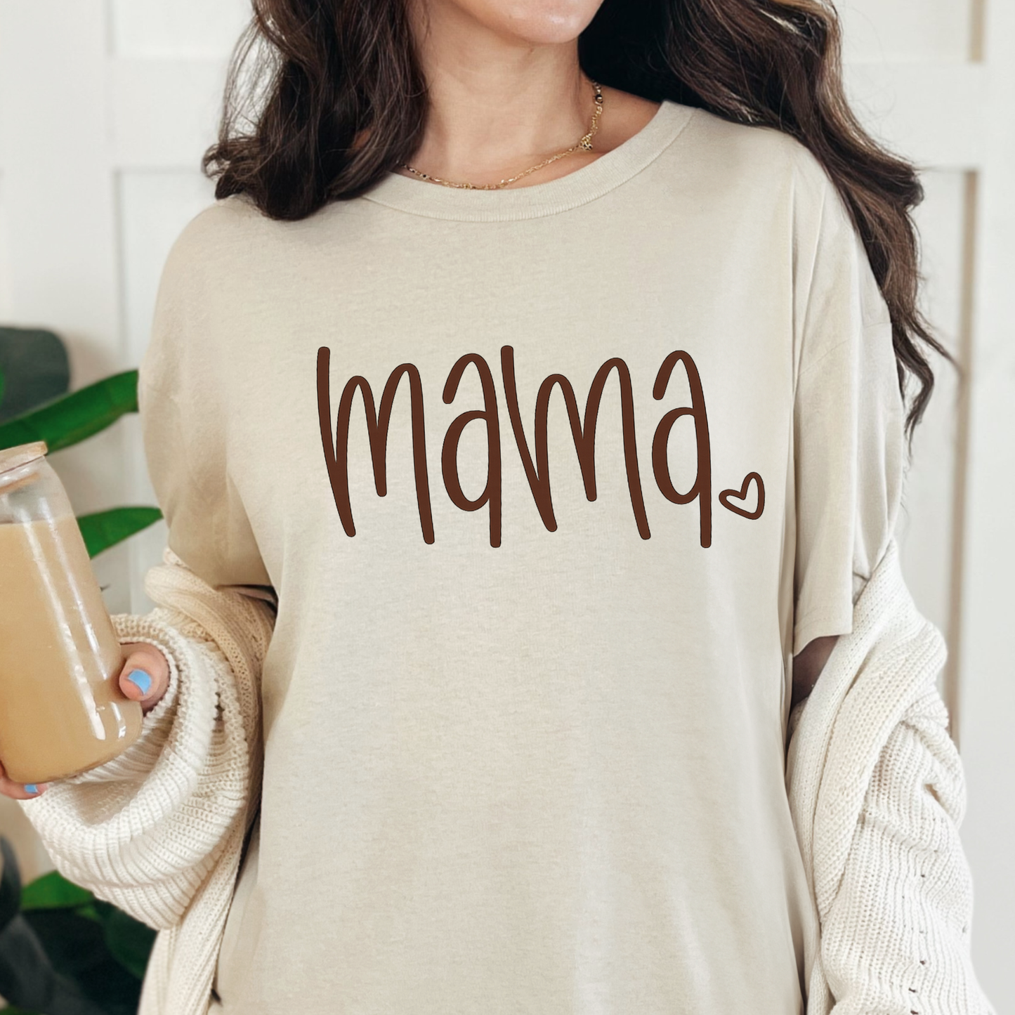 Wholesale Simple Mama Sweatshirt or Graphic Tee - Natural Tee