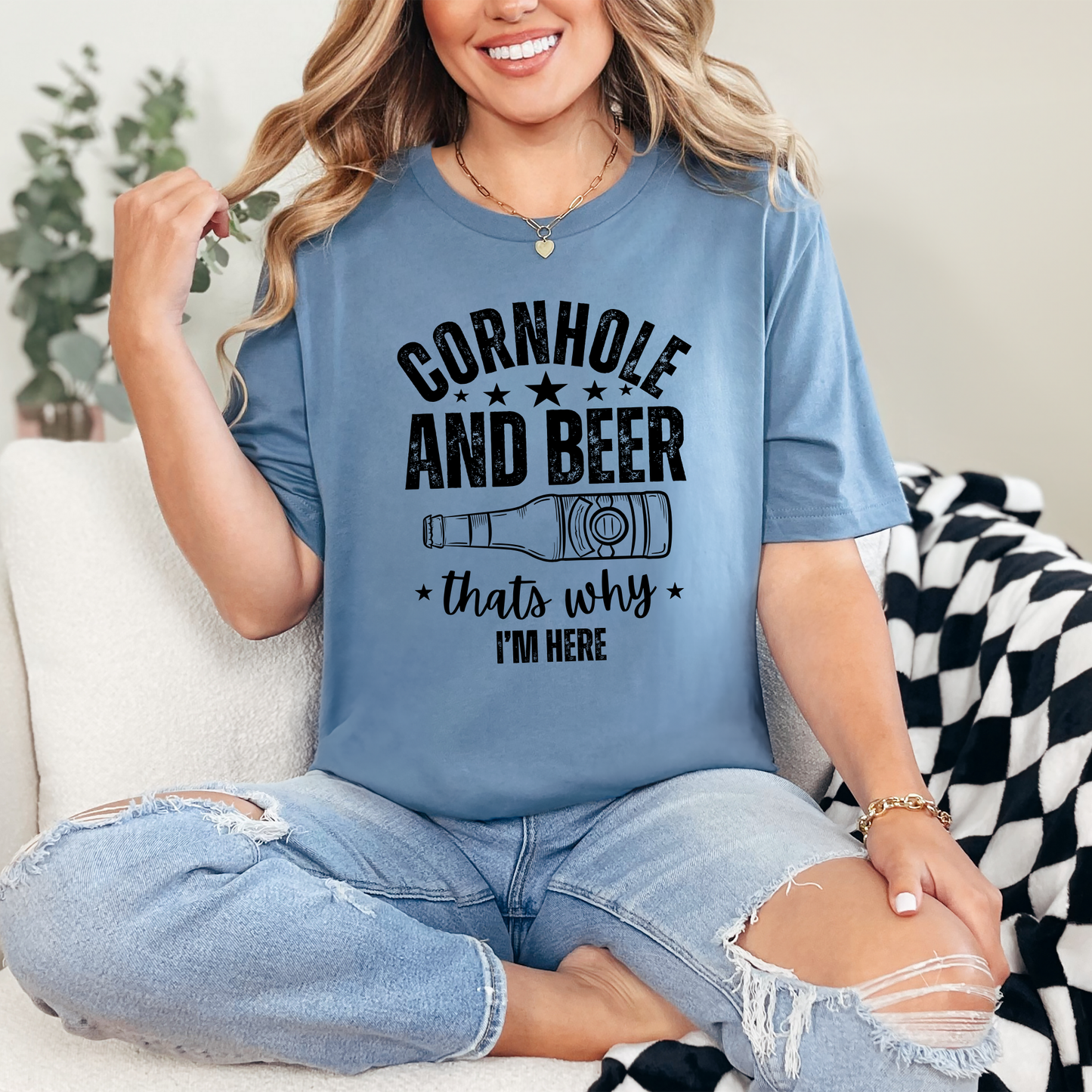 Cornhole and Beer Graphic Tee