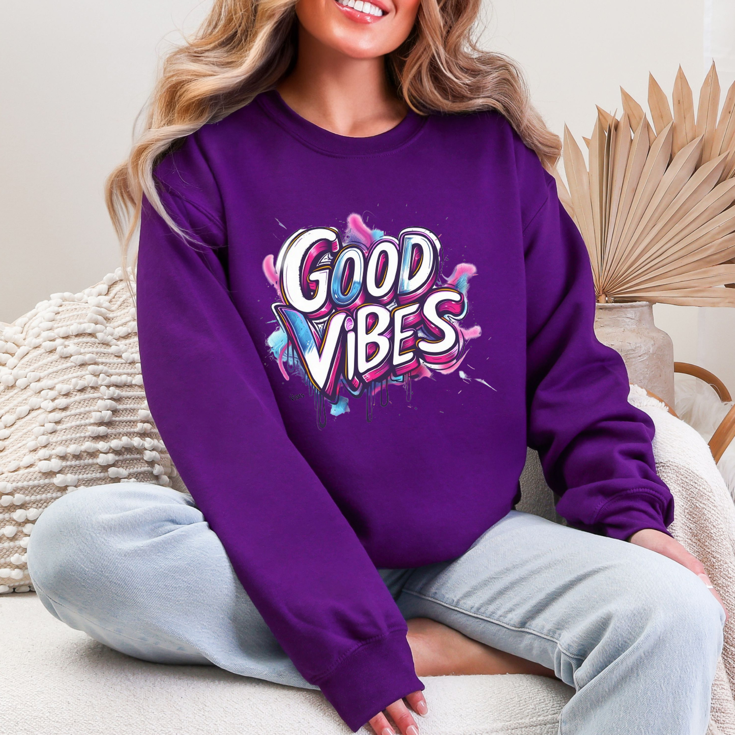 Good Vibes Color Sweatshirt