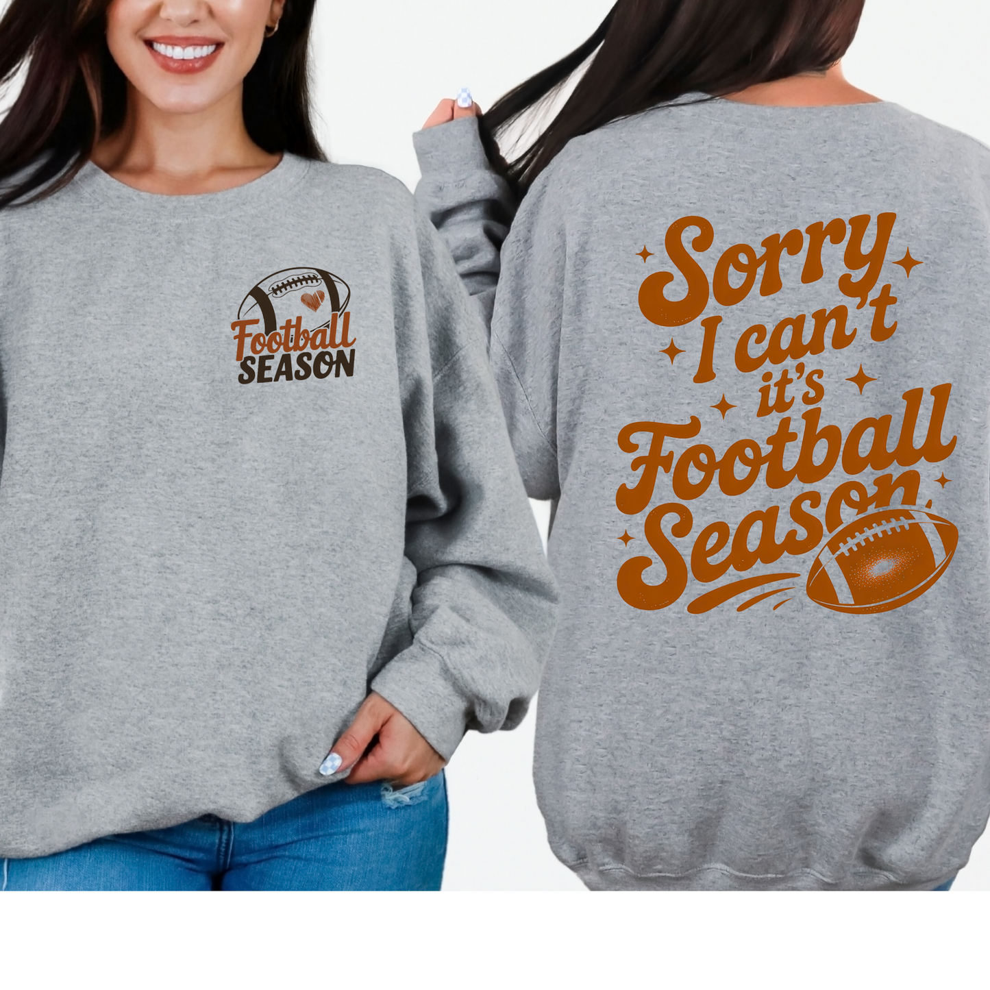 Football Season Front/Back Graphic Sweatshirt