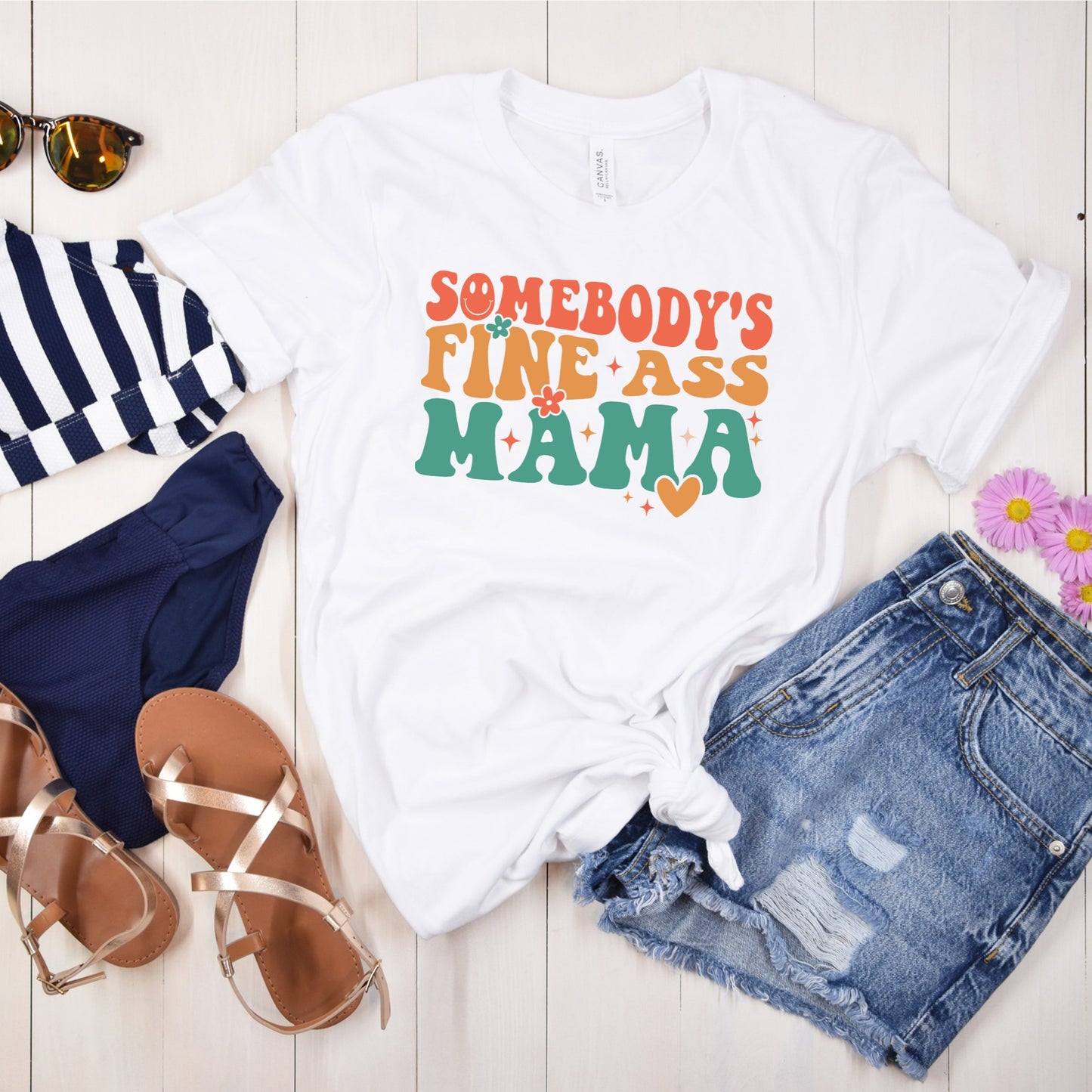 Wholesale Somebody's fine ass mama Graphic Tee - Ash Grey Tee