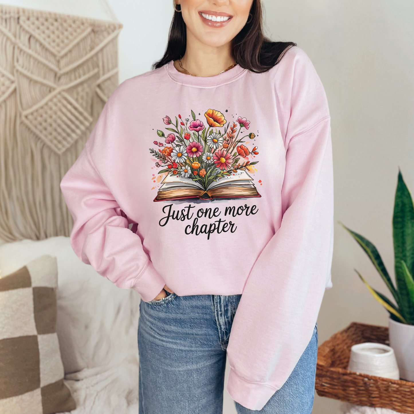 Just One More Chapter Flowers Sweatshirt