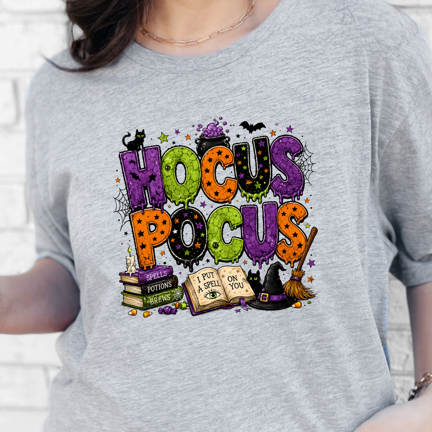 Wholesale Hocus Pocus Graphic Tee - Grey