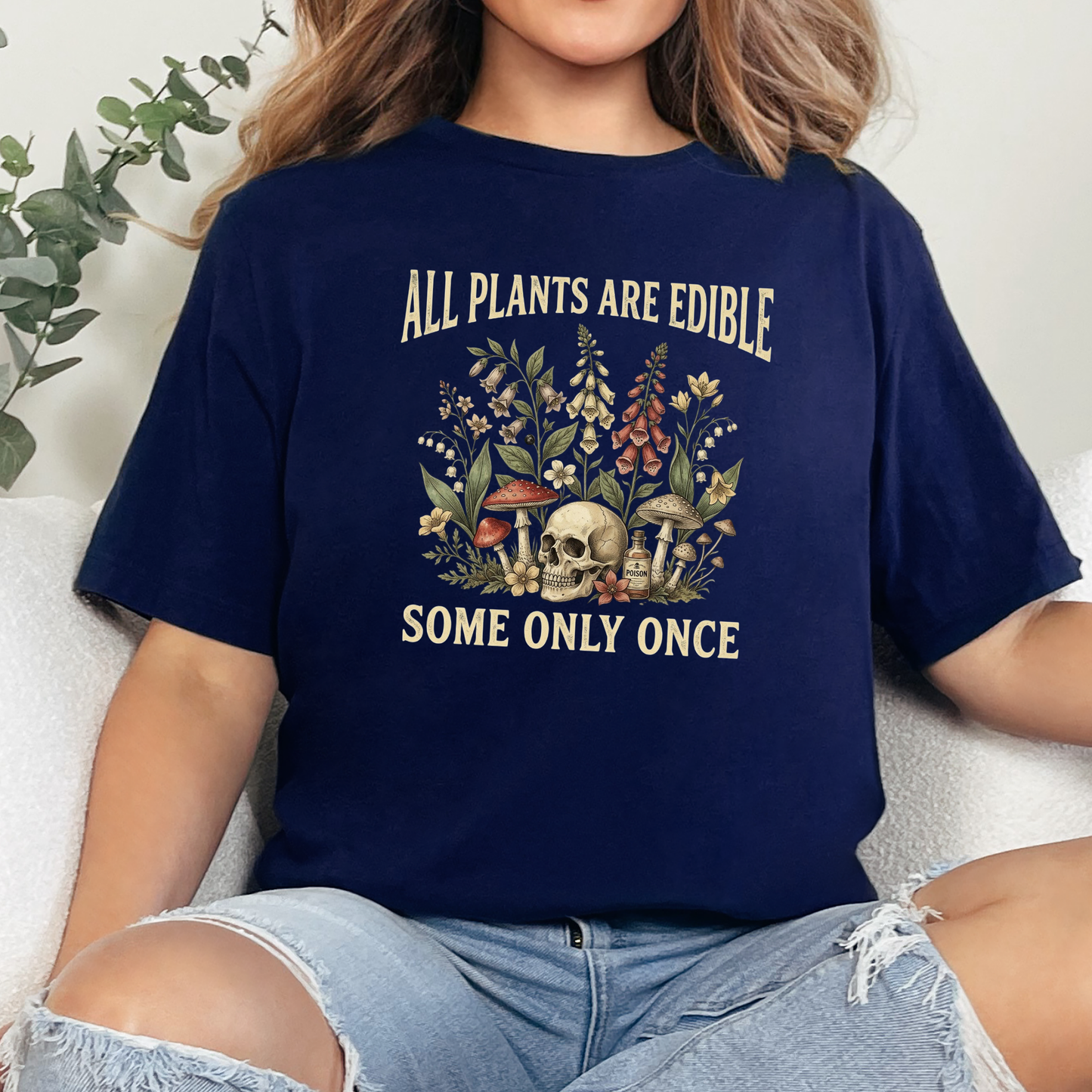 Wholesale Plants are Edible Graphic Tee - Navy