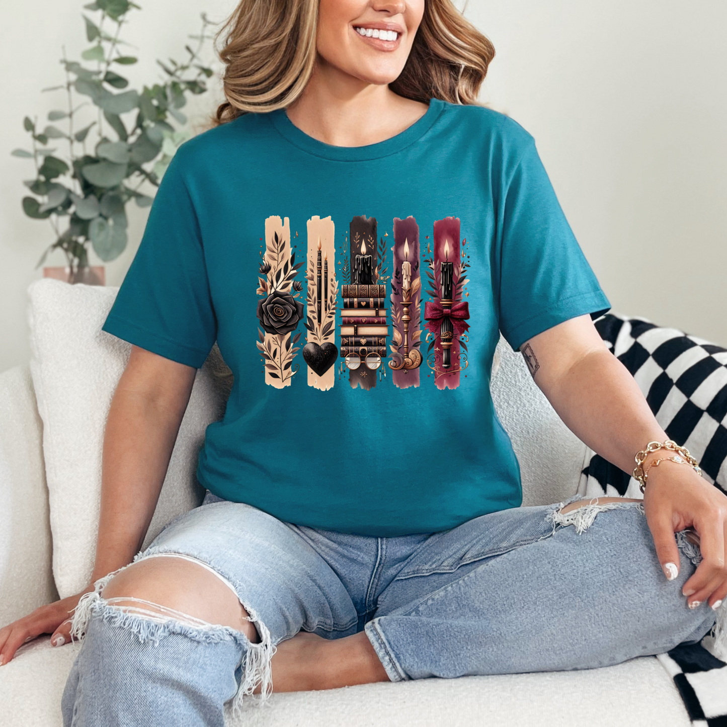 Books and Candles Graphic Tee