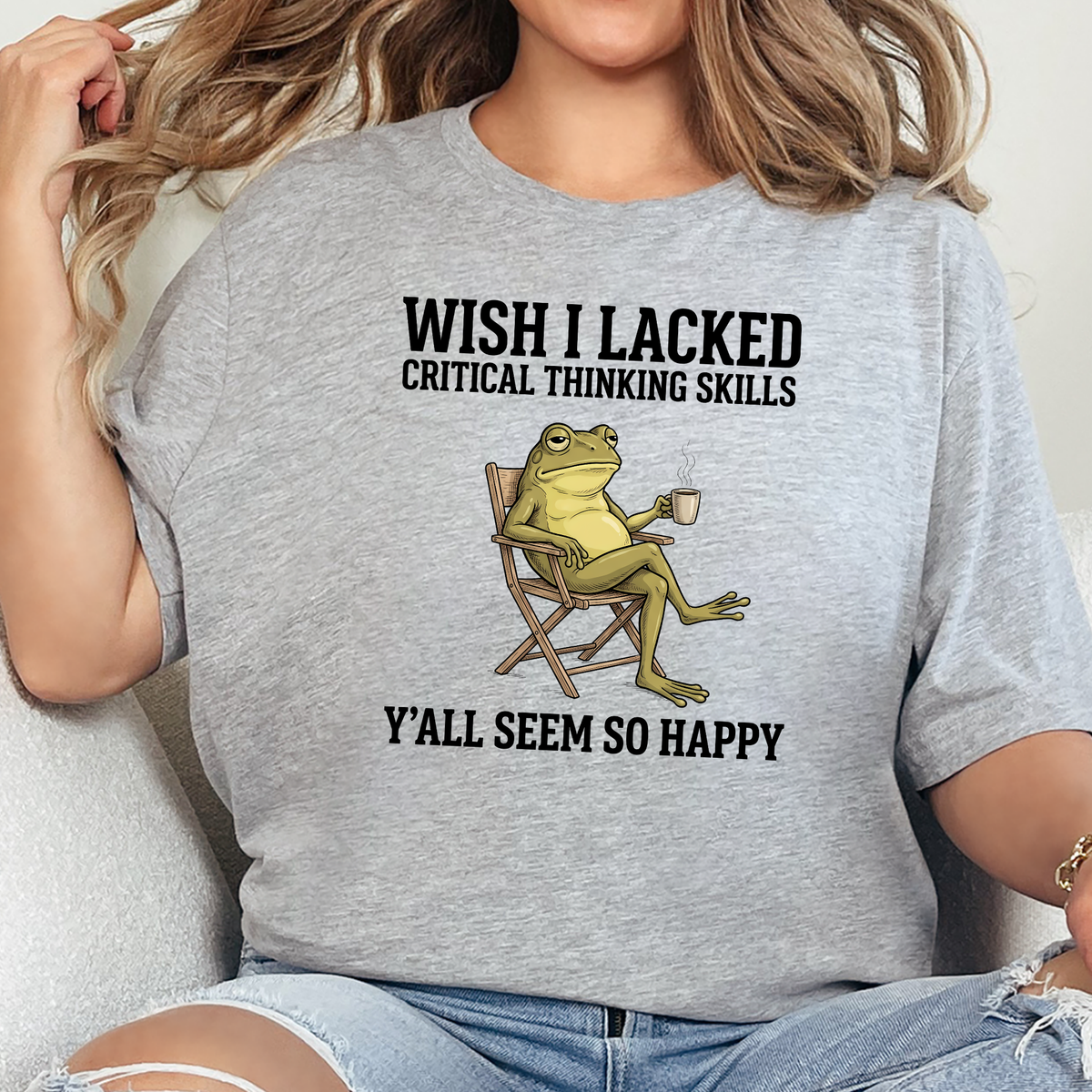 Wholesale Critical Thinking Skills Graphic Tee - Grey