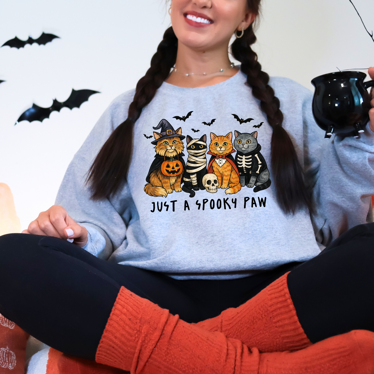 Cat Spooky Paw Graphic Tee or Sweatshirt
