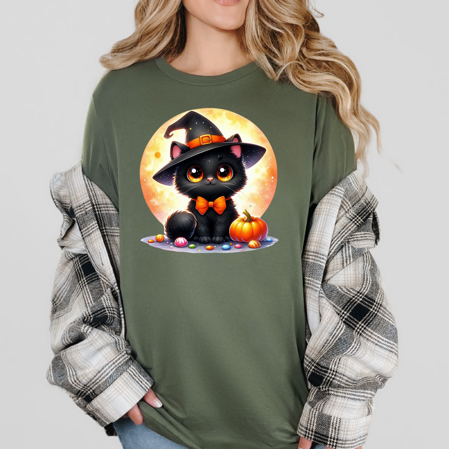 Cat with Moon Graphic Tee