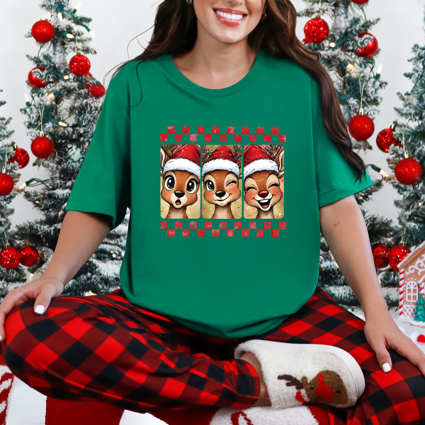 Reindeer Christmas Graphic Tee