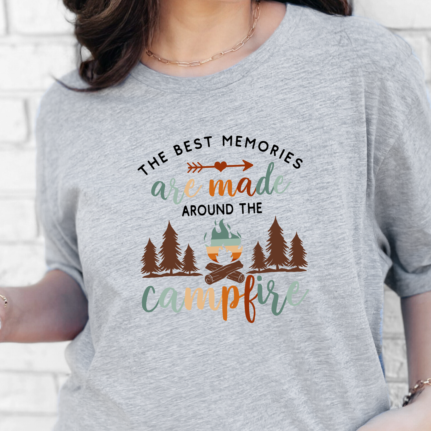 Wholesale Around the Campfire Graphic Tee - Grey Tee
