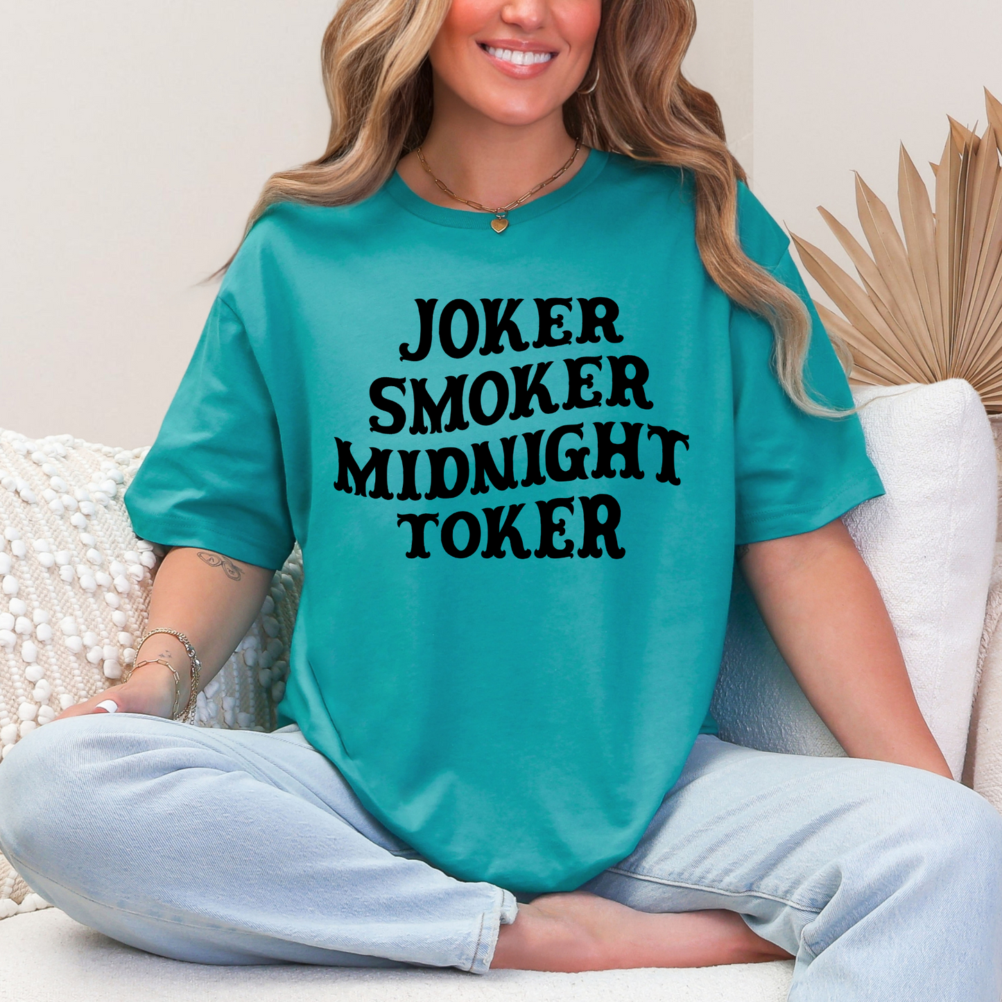 Wholesale Joker Smoker Graphic Tee - Gildan Softstyle Jade Dome Tee