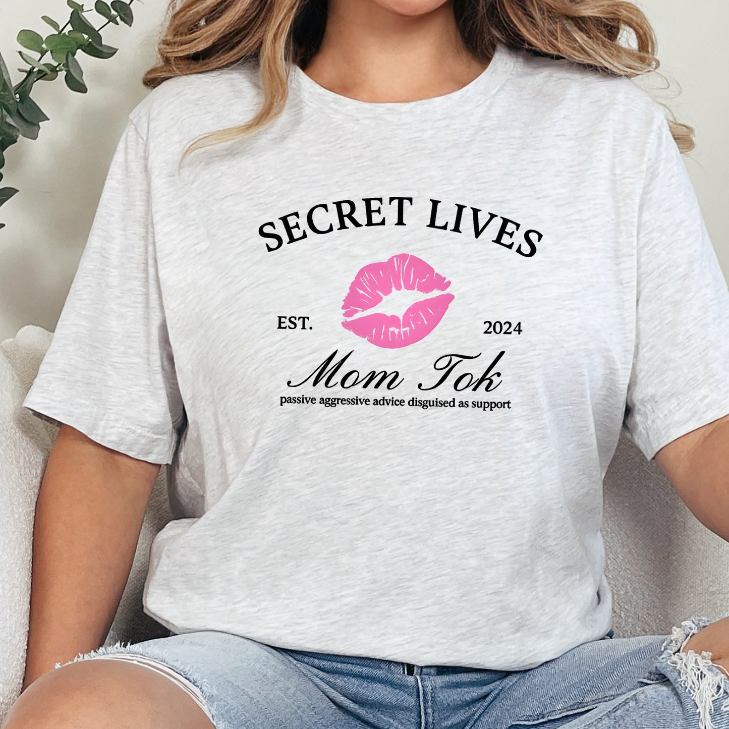 Wholesale Secret Lives MomTok Graphic Tee - Ash Tee
