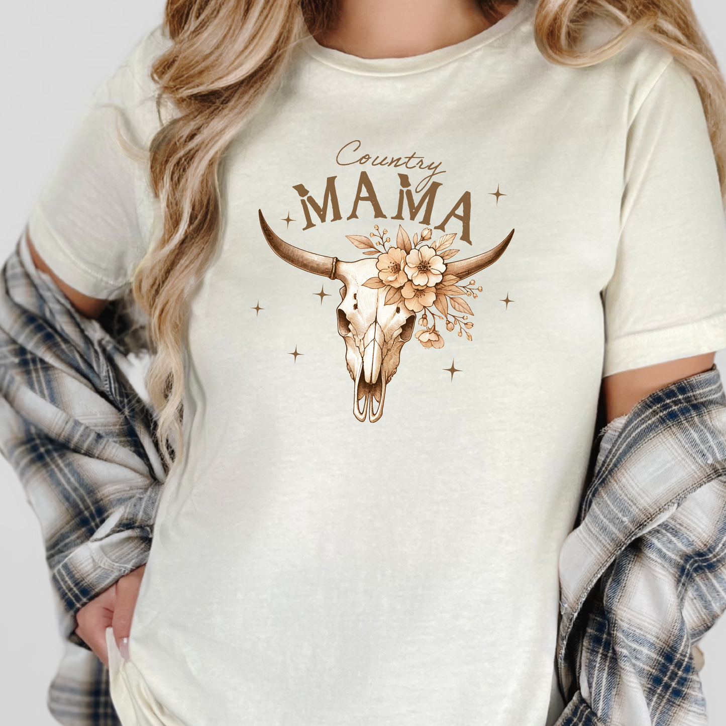 Wholesale Country Mama Graphic Tee - Natural Tee