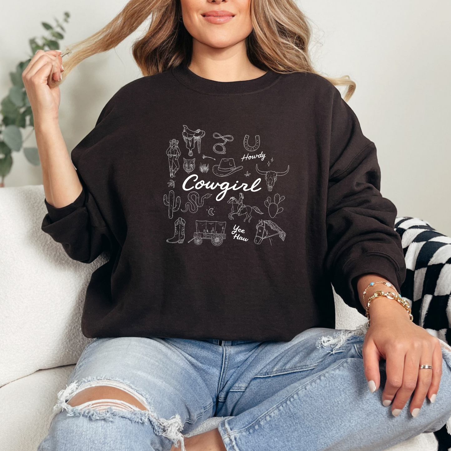 Cowgirl Collage Graphic Tee or Sweatshirt