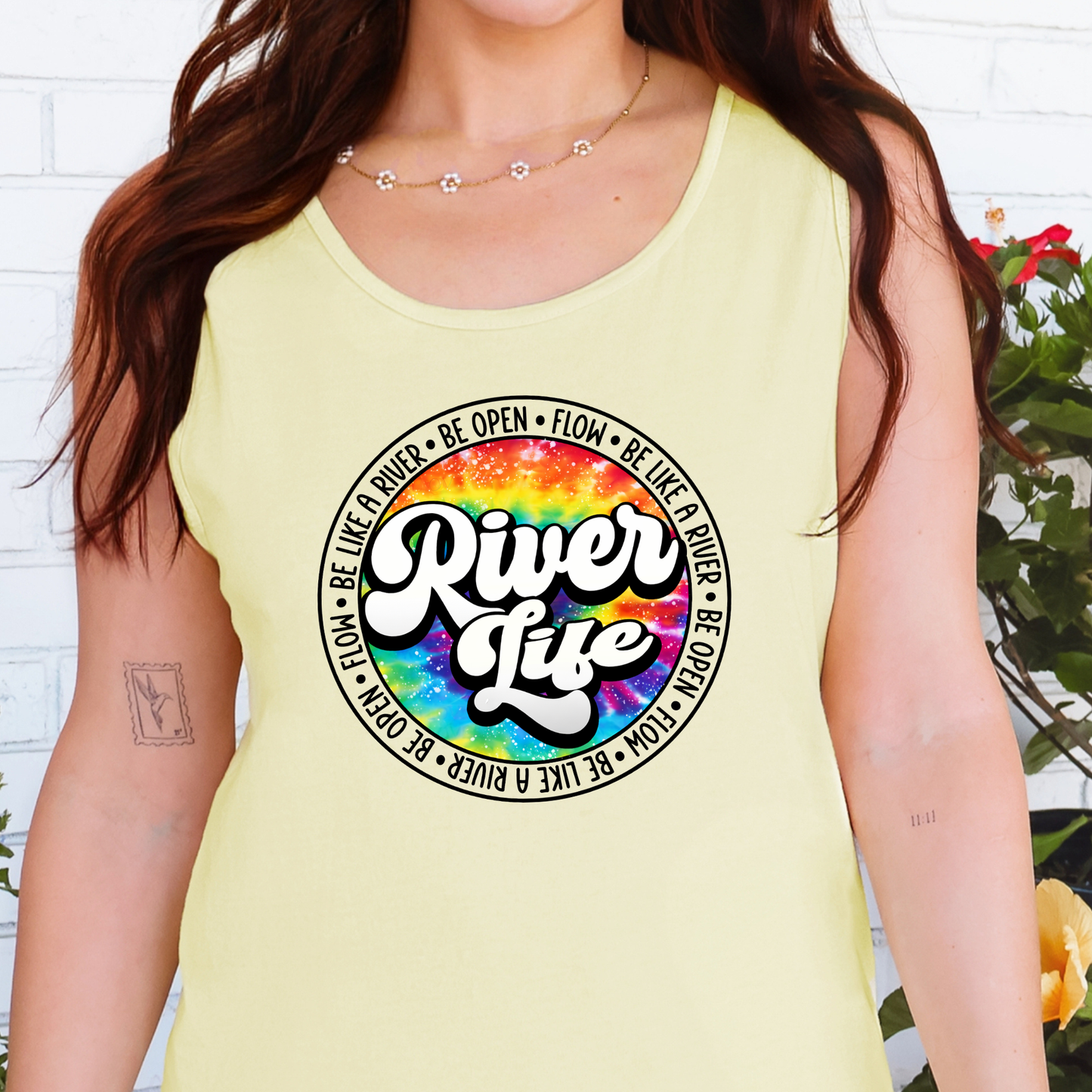Wholesale River Life Circle Graphic Tank Top - CC Butter Tank