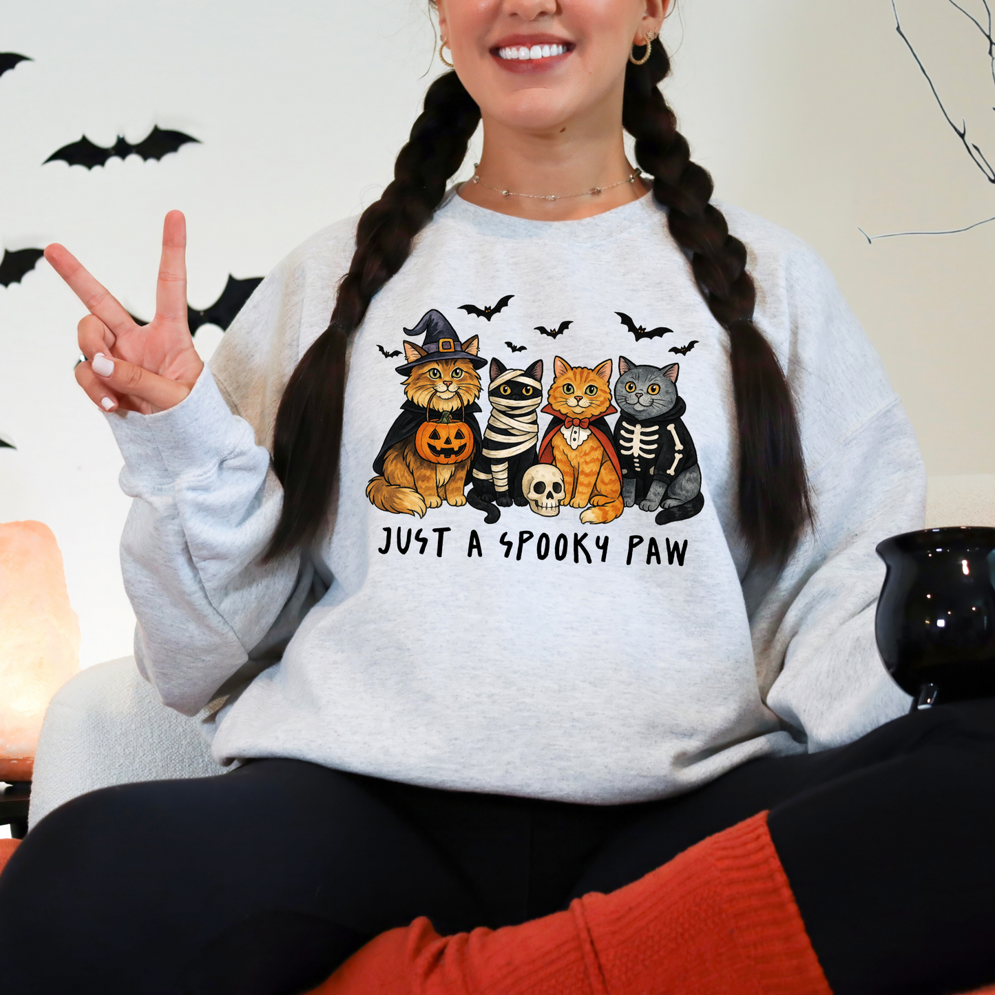 Cat Spooky Paw Graphic Tee or Sweatshirt