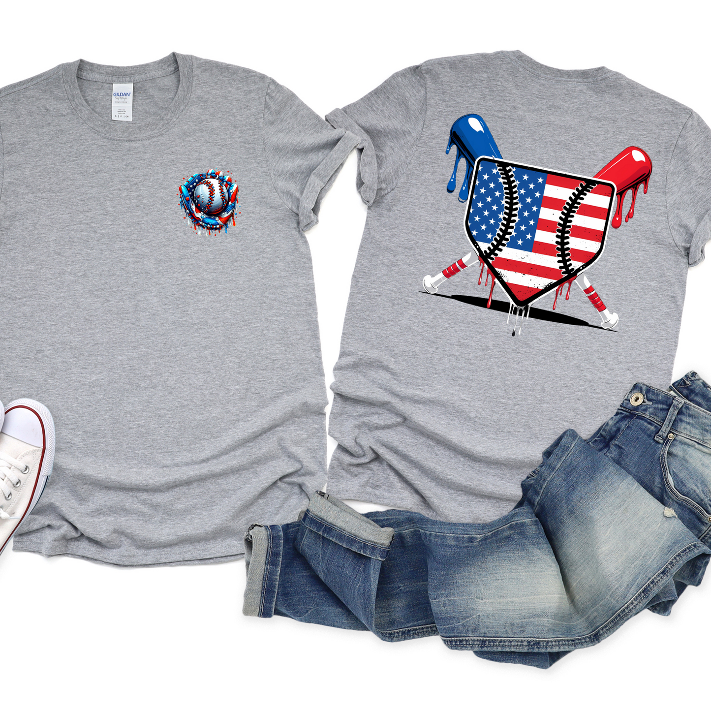 American Baseball Drip Graphic Tee