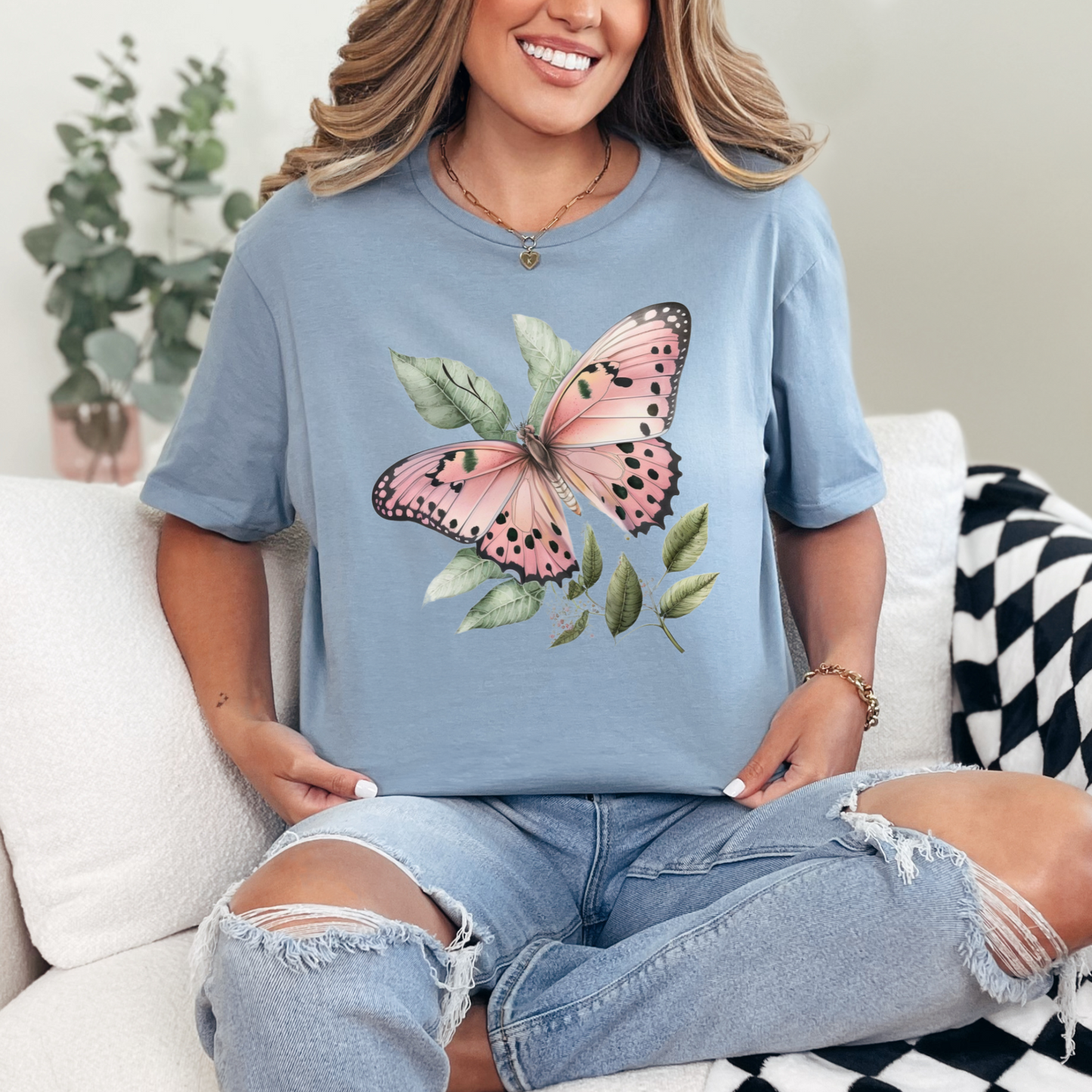 Wholesale Botanical Babe #9 - Stone Blue Gildan Tee