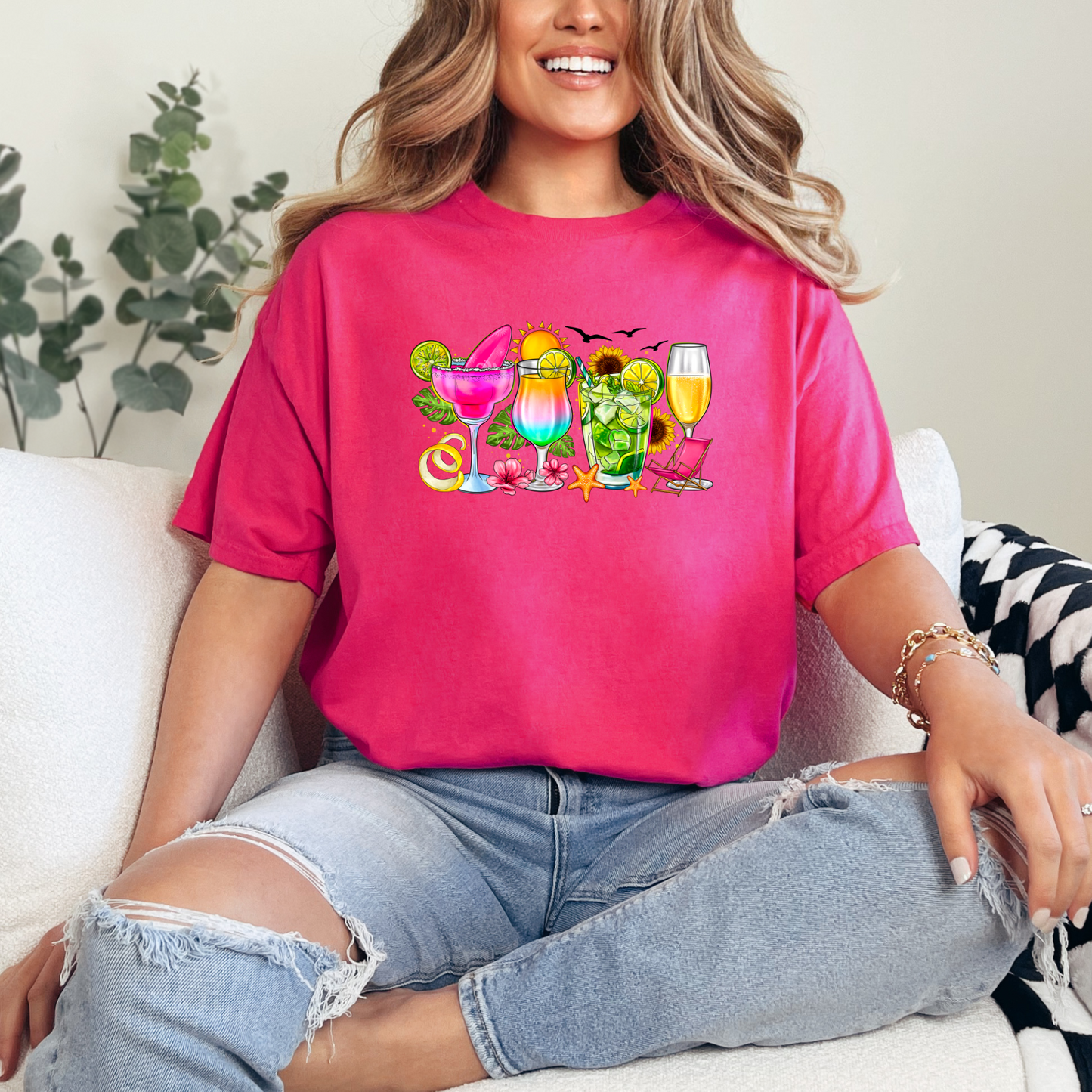 Wholesale Coastal Wine 6 Graphic Tee - Heliconia Tee