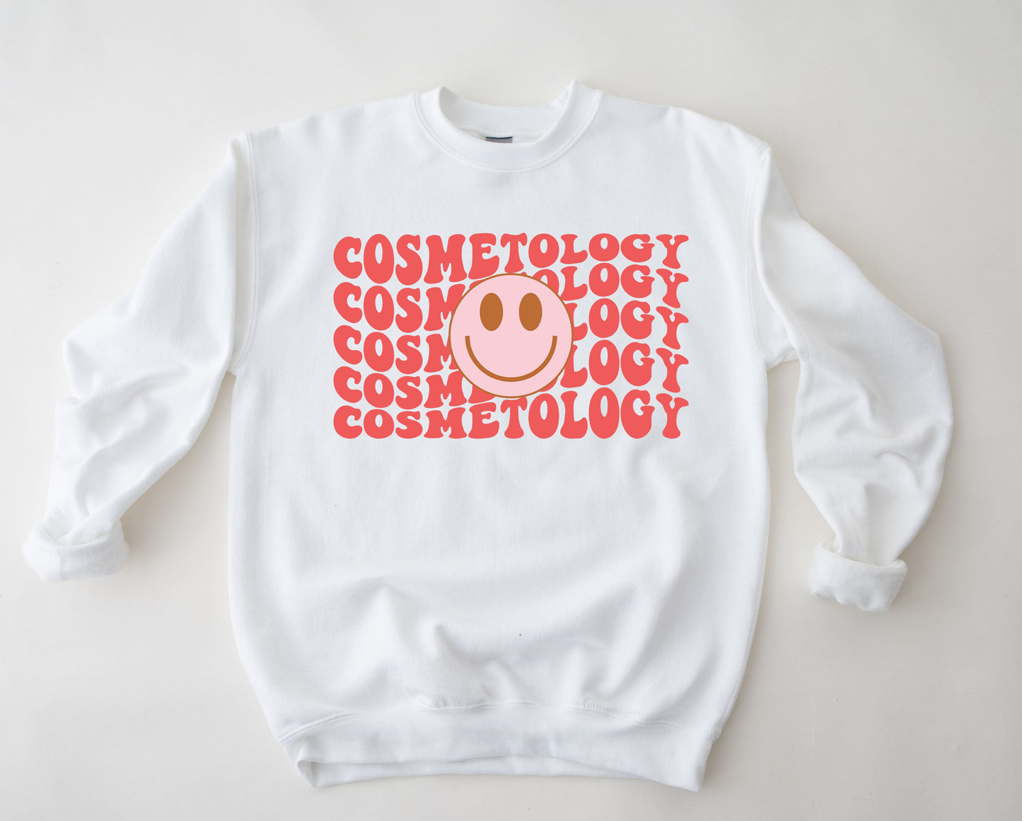 Wholesale Cosmetology Graphic Tee - White Sweatshirt