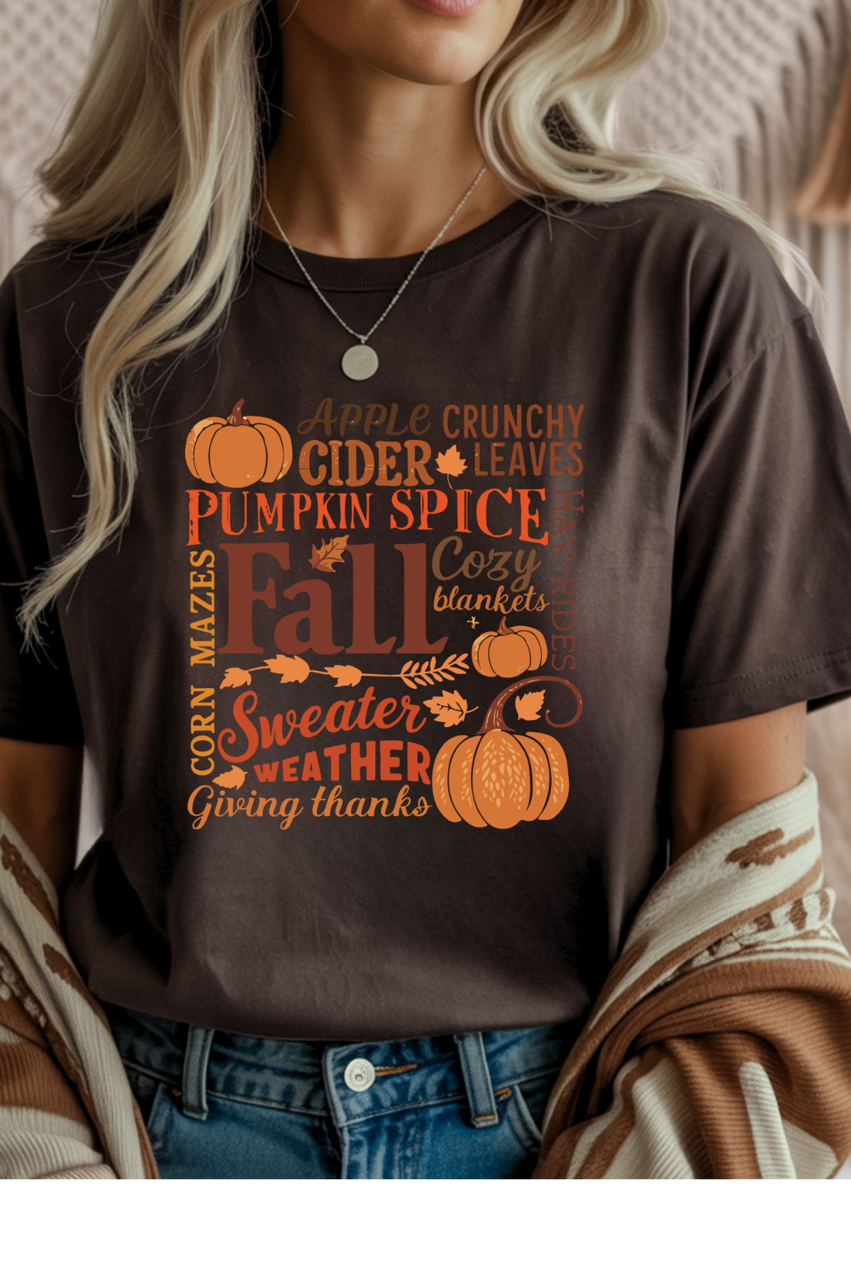 Wholesale Fall Whimsey - Words of Fall #8 - Dark Chocolate Gildan Tee