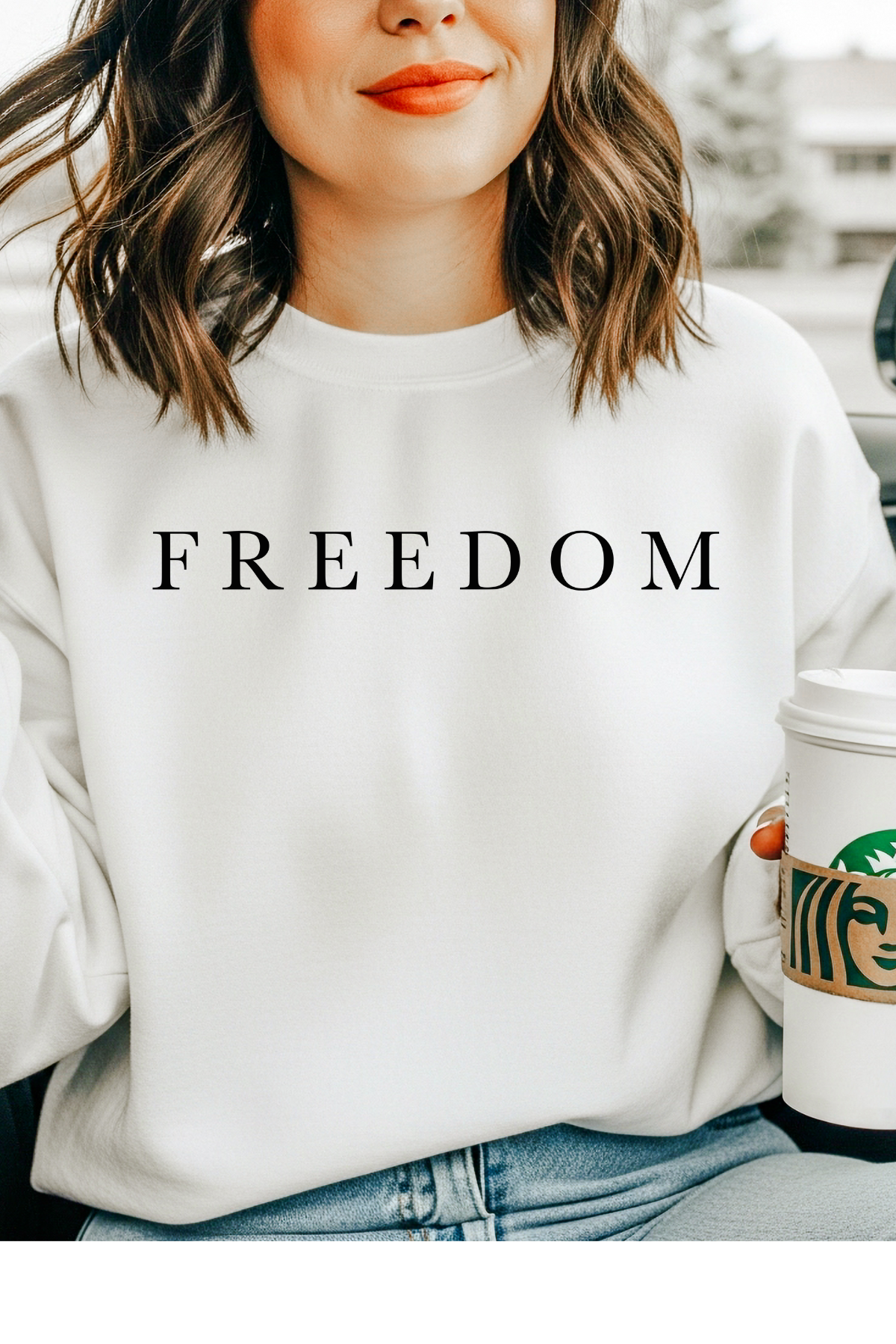 Wholesale Golden Hour - Freedom #4 - White Gildan Sweatshirt