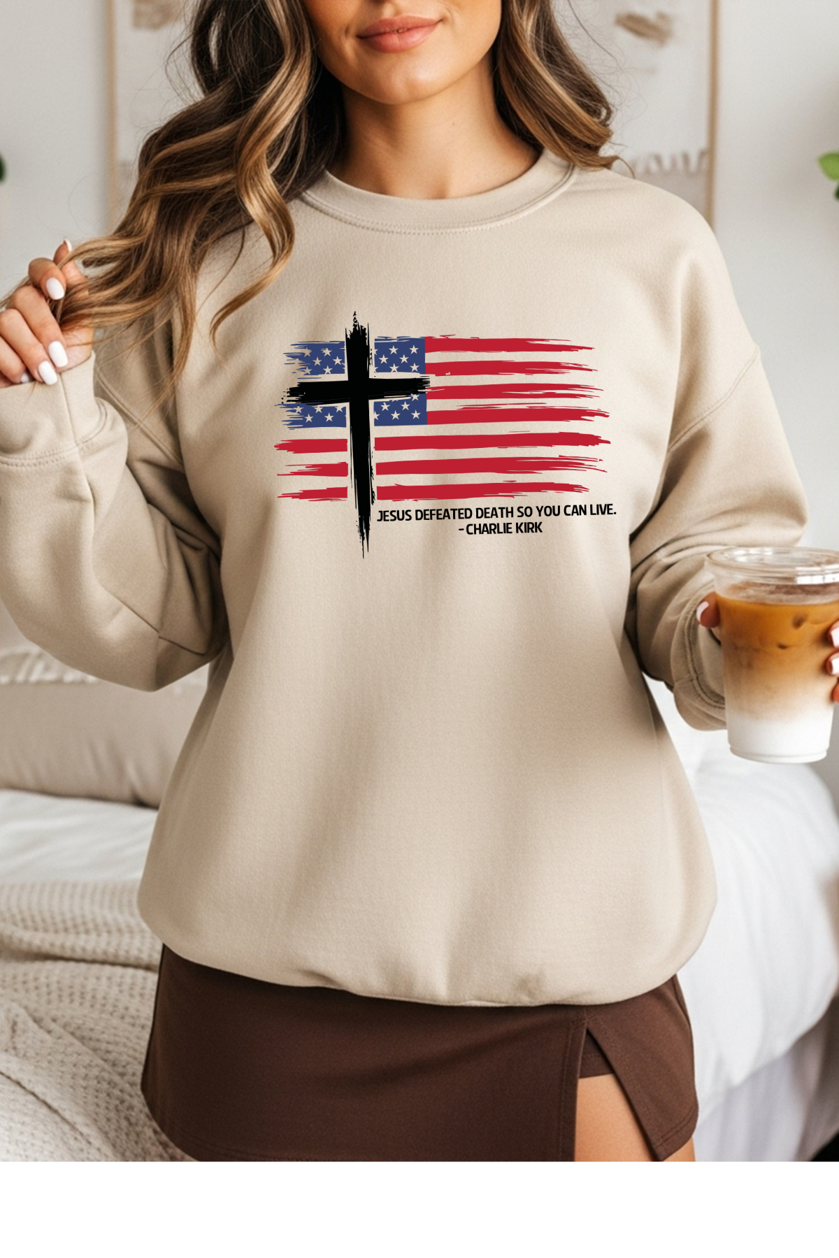 Wholesale Golden Hour - Live Loud #7 - Sand Gildan Sweatshirt