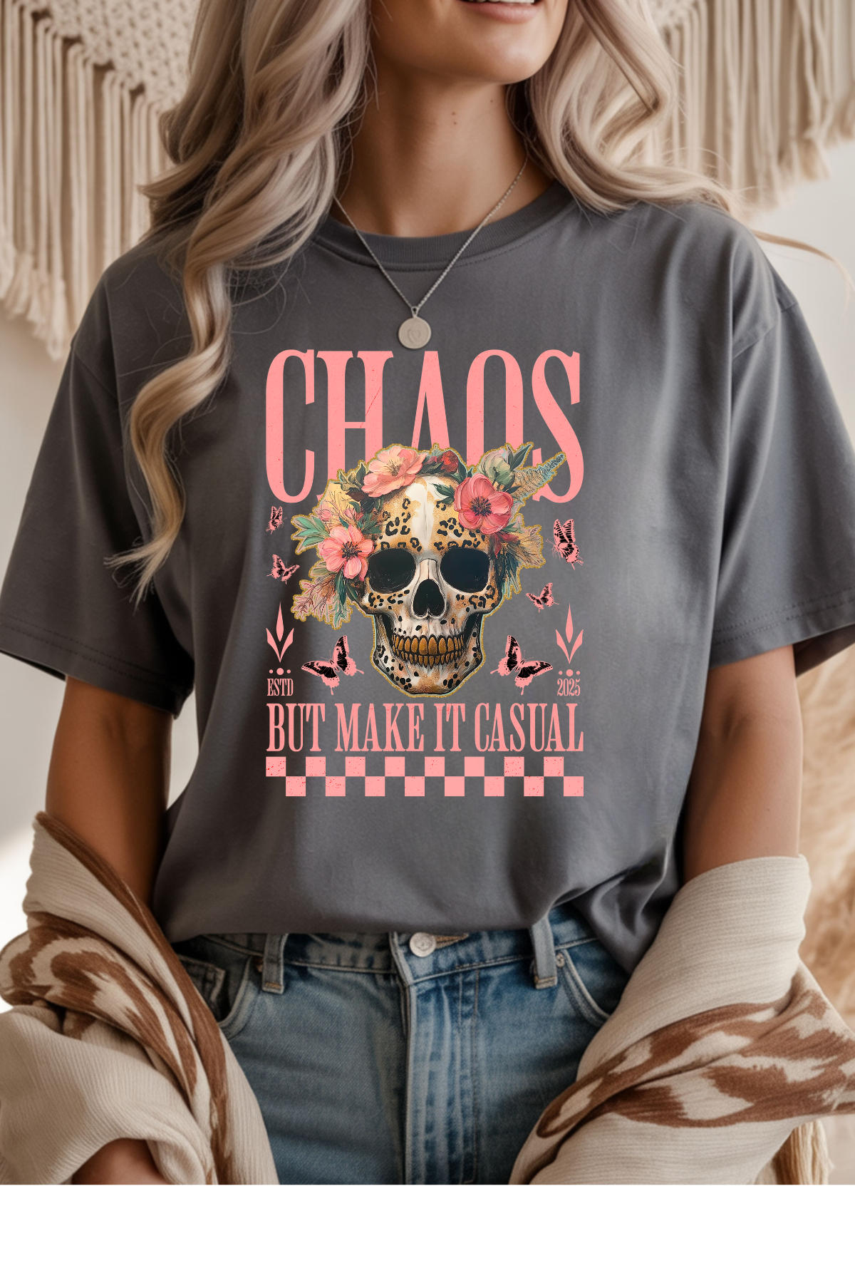 Wholesale RoseWater Glow - Casual Chaos #6 - Graphite Heather Gildan Tee