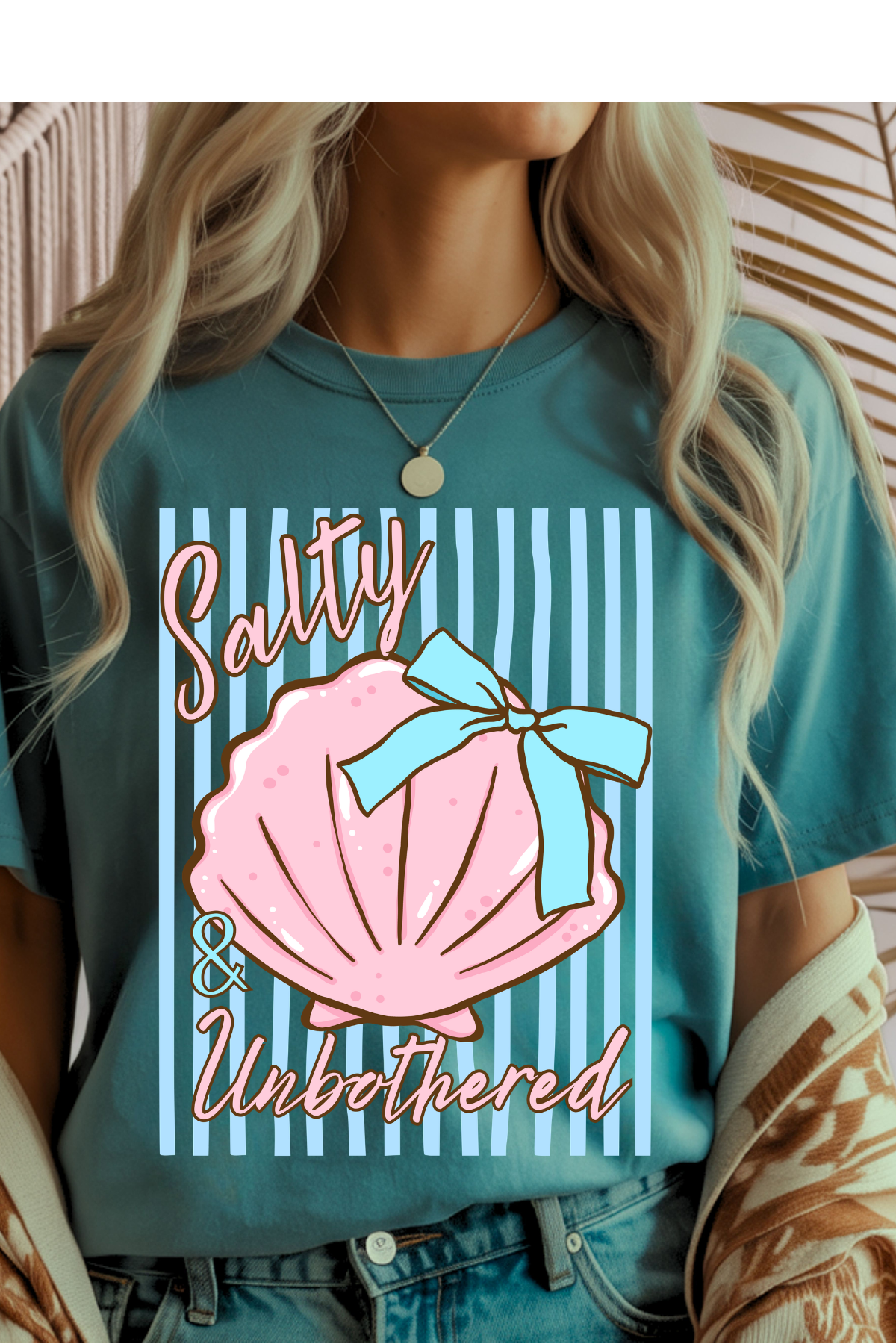 Wholesale Sun-Sational - Salty & Unbothered #7 - Heather Galapagos Gildan Tee