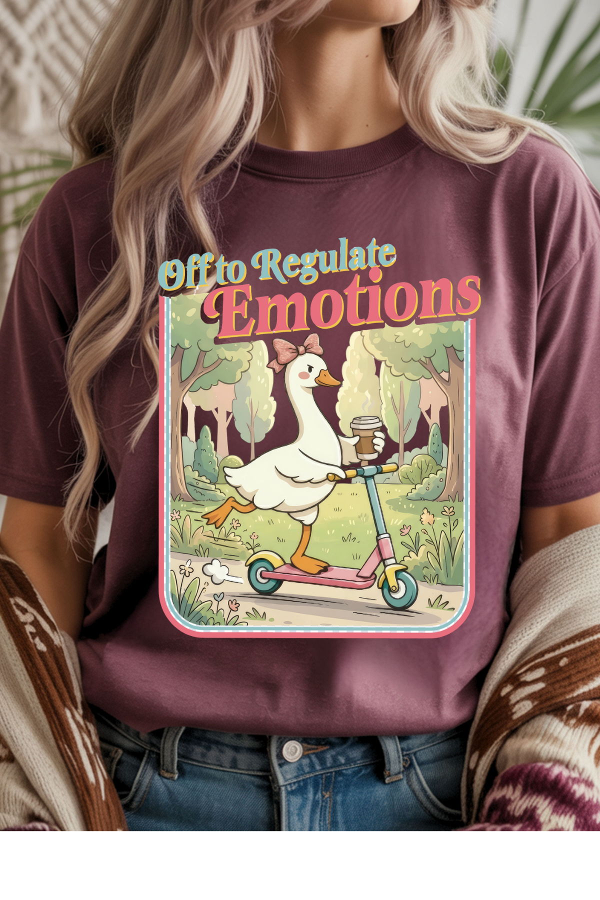 Wholesale Earth - Off to Regulate Emotions #1 - Heather Maroon Gildan Tee