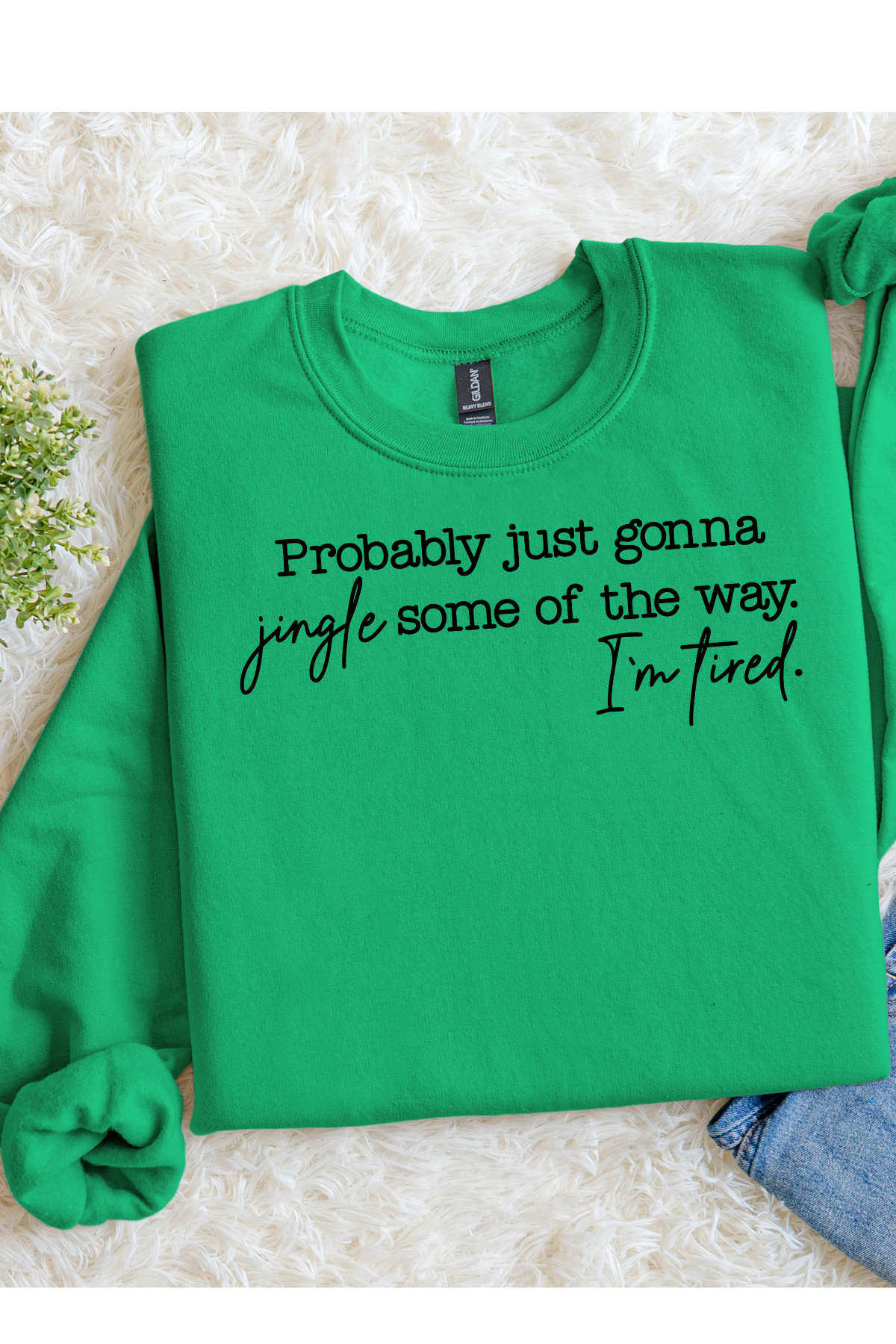 Wholesale Xmas #1 Red - Jingle Some Of The Way #9 - Irish Green Gildan Sweatshirt