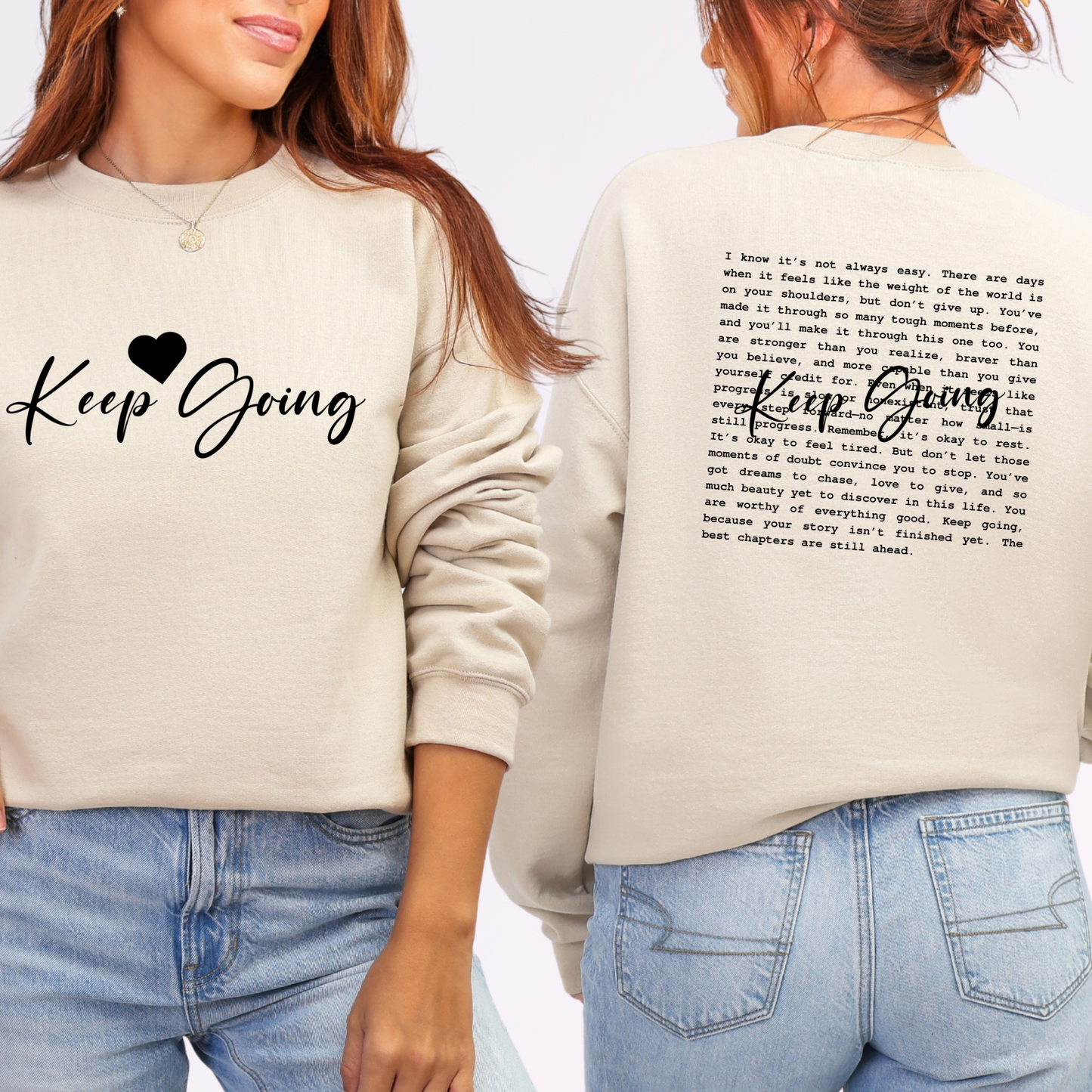 Wholesale Keep Going Sweatshirt - Ready To Ship - Sand Sweatshirt