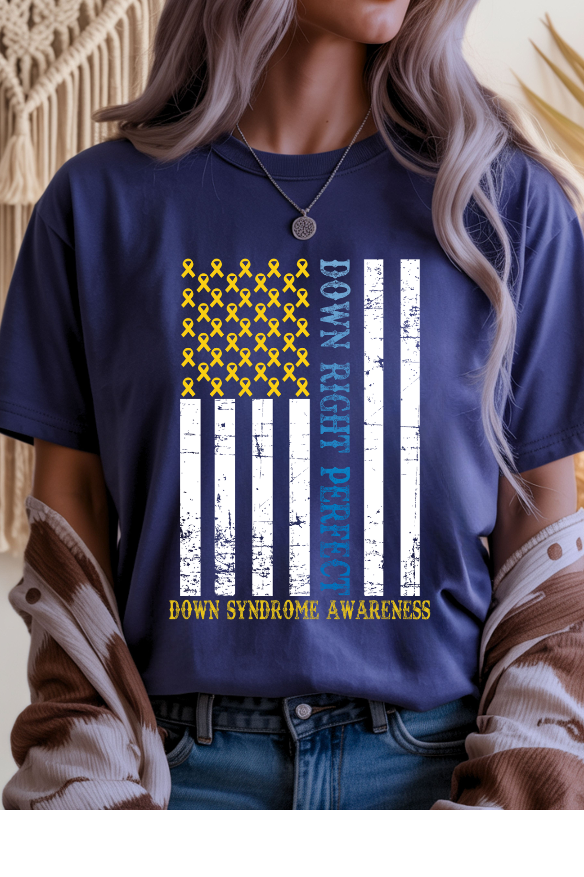 Wholesale Fifty Shades of Brown - Down Syndrome Awareness #10 - Metro Blue Gildan Tee