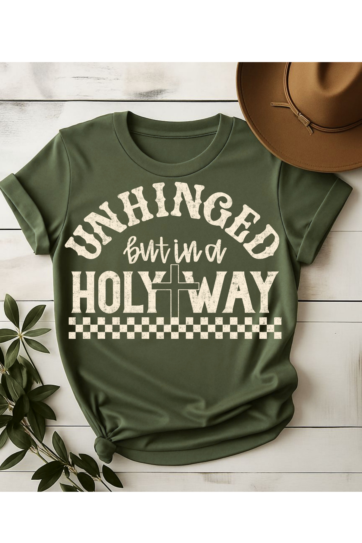 Wholesale Black & Teal - Unhinged #9 - Military Green Tee