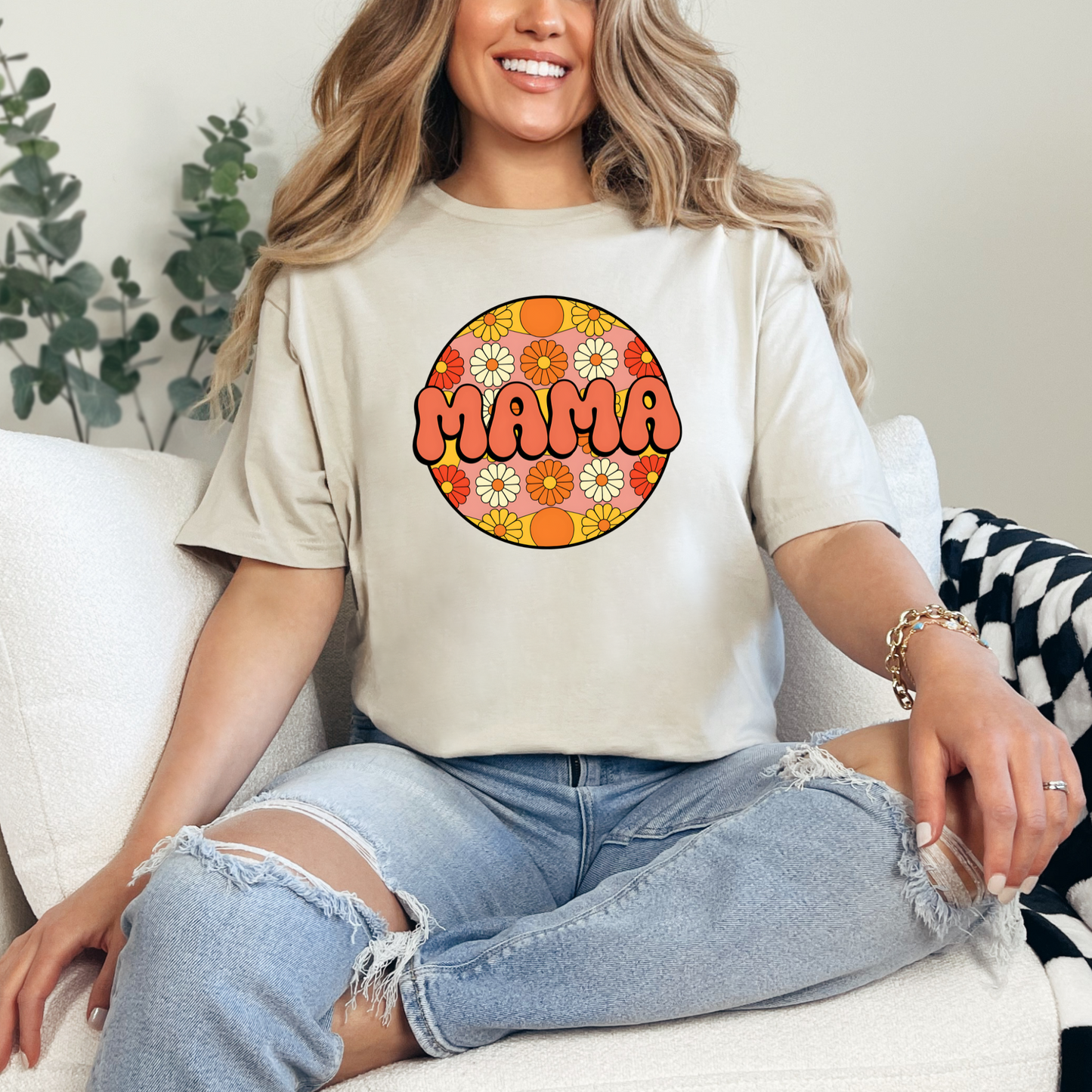 Wholesale Neon Summer Nights 3 Graphic Tee - Sand Tee