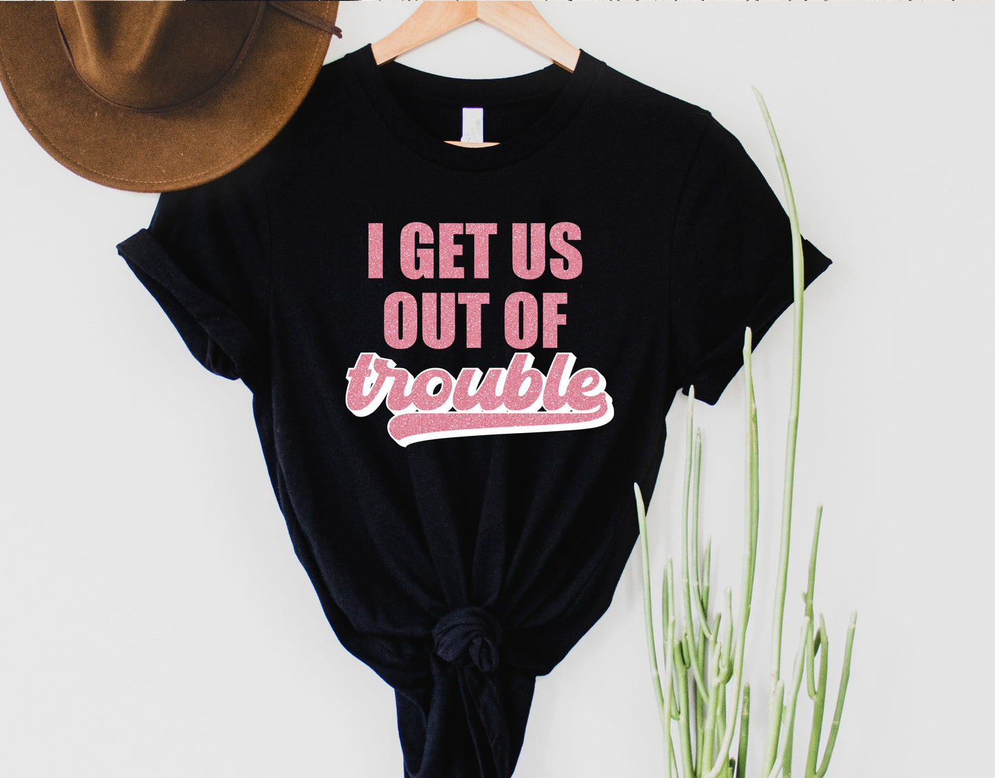 Wholesale Out of Trouble Graphic Tee - Black