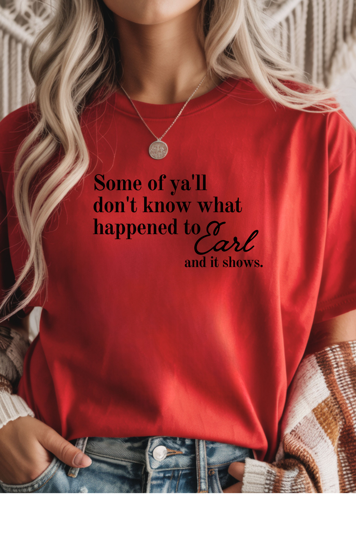 Wholesale Pink - What Happened To Earl #5 - Red Gildan Tee