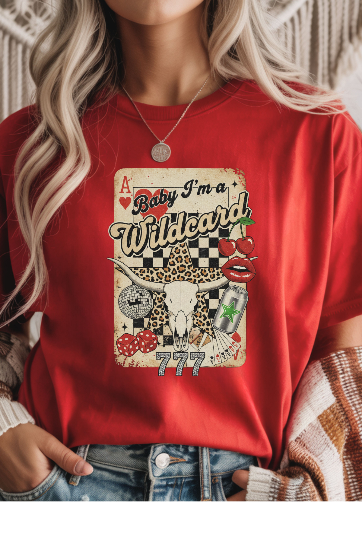 Wholesale Pink - Wild Card #6 - Red Gildan Tee