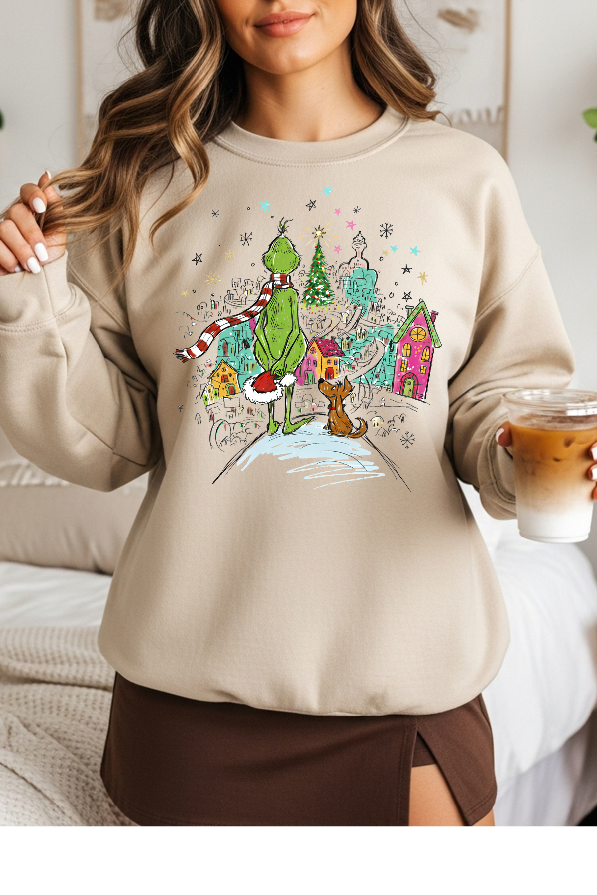 Wholesale Xmas #1 Red - Whoville #1 - Sand Gildan Sweatshirt