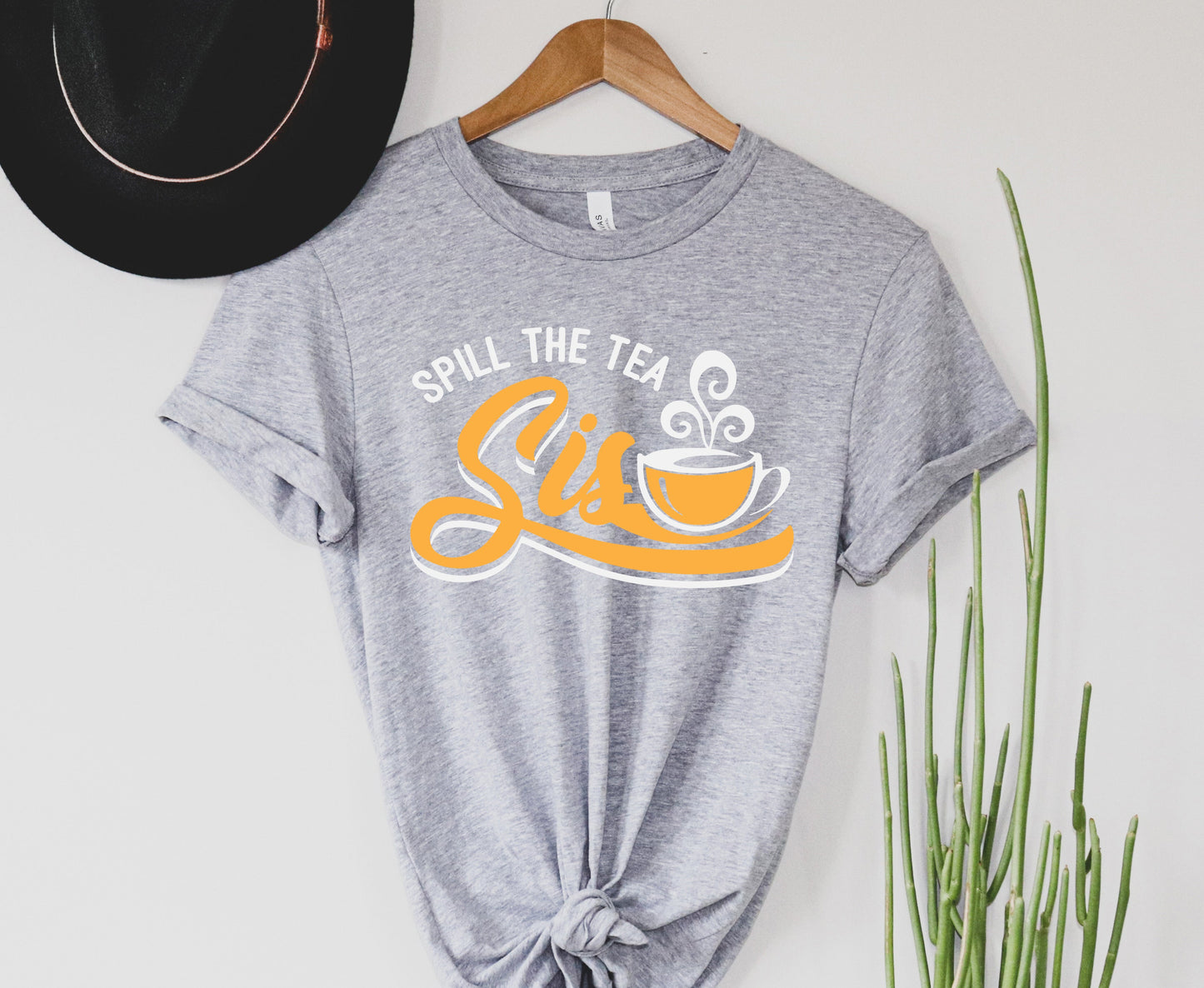 Wholesale Spill the Tea, Sis Graphic Tee - Grey