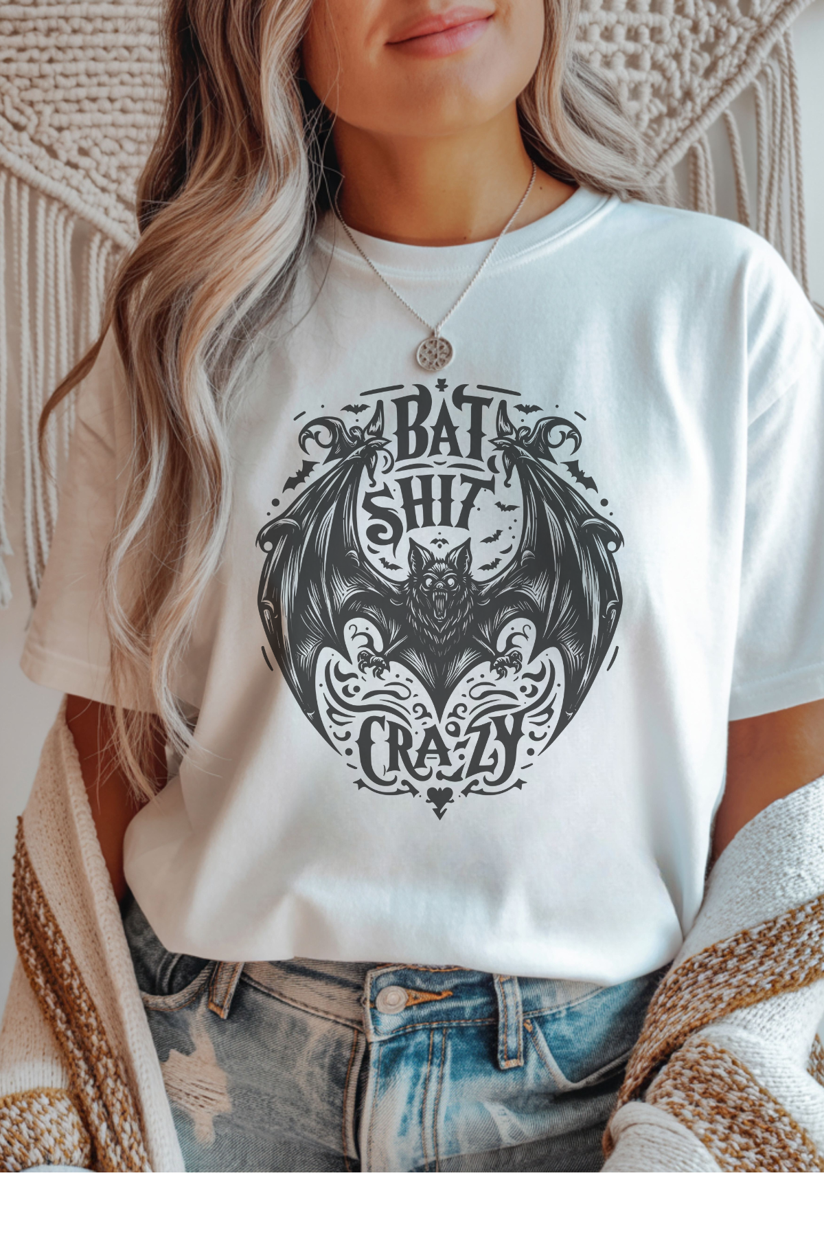 Wholesale Let the Games Begin - Bat Shiz Crazy #8 - White Gildan Tee