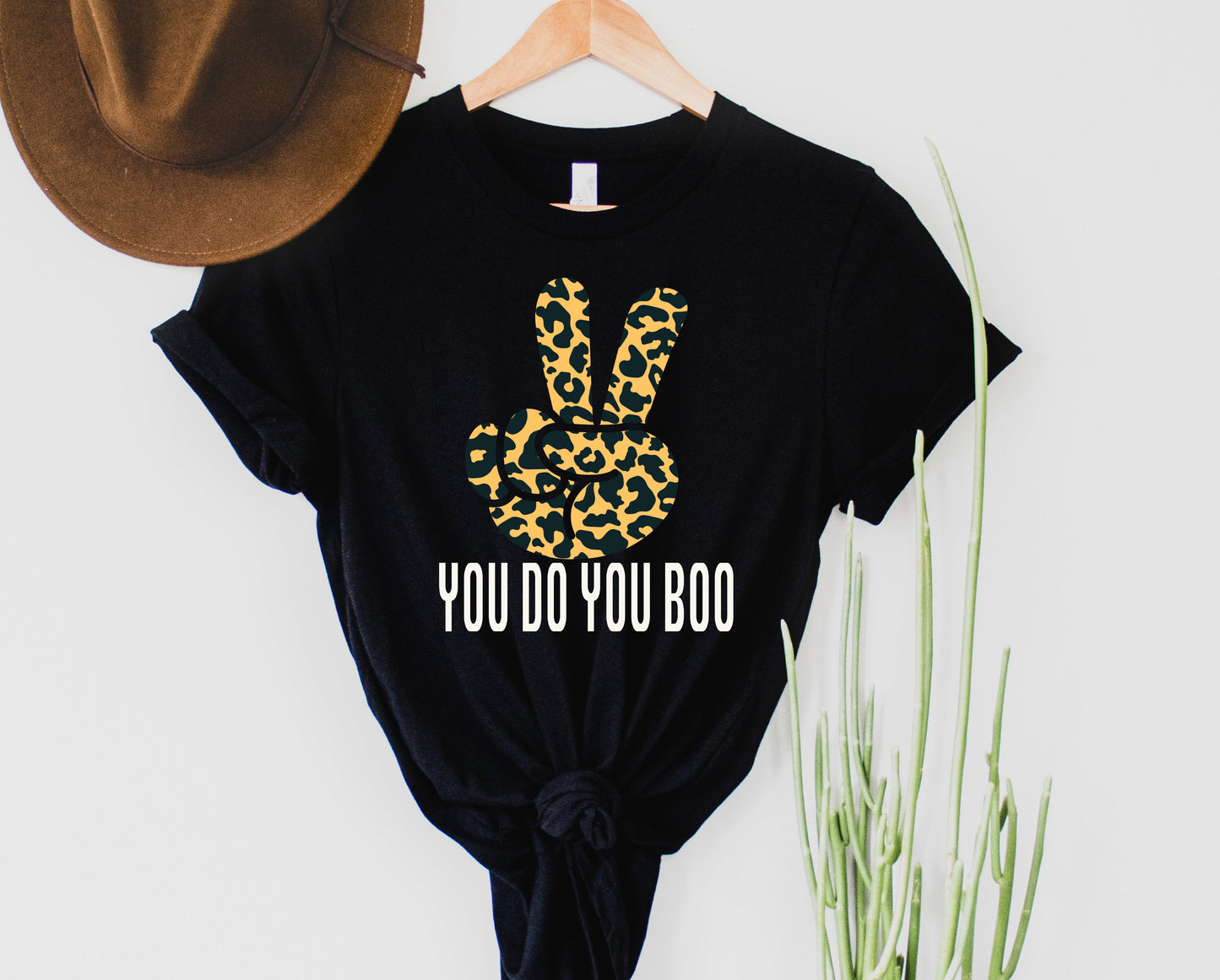 Wholesale Boo, You do You Leopard Graphic Tee - Black