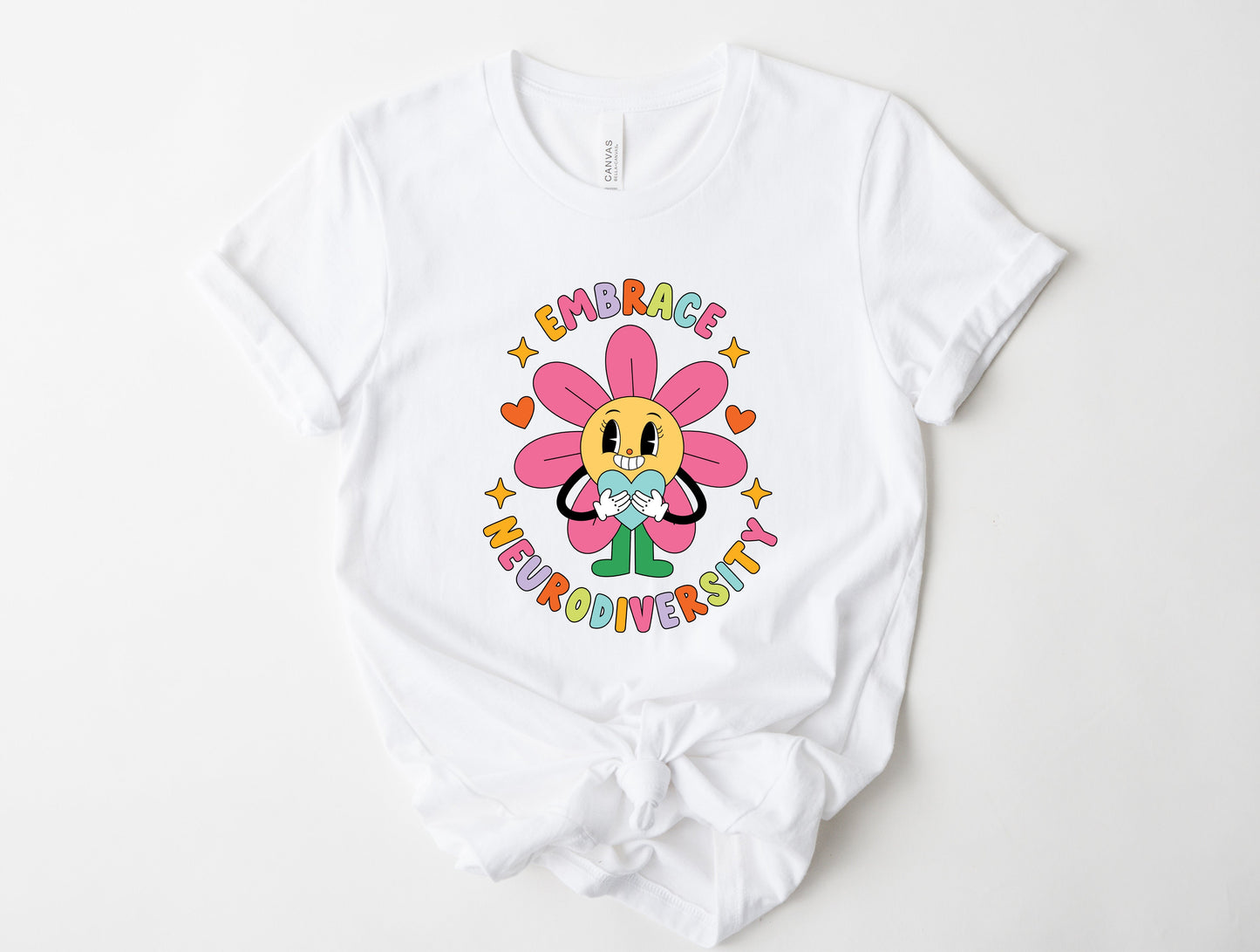 Wholesale Embrace Neurodiversity Graphic Tee - Heather yellow Gold Tee