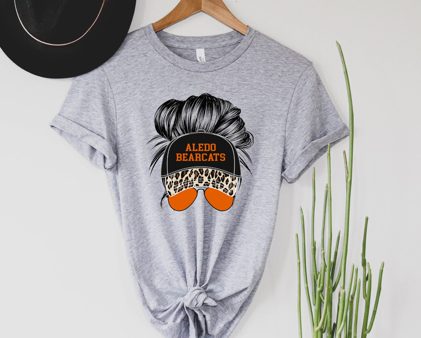 Wholesale Messy Bun Bearcats Graphic Tee - Grey