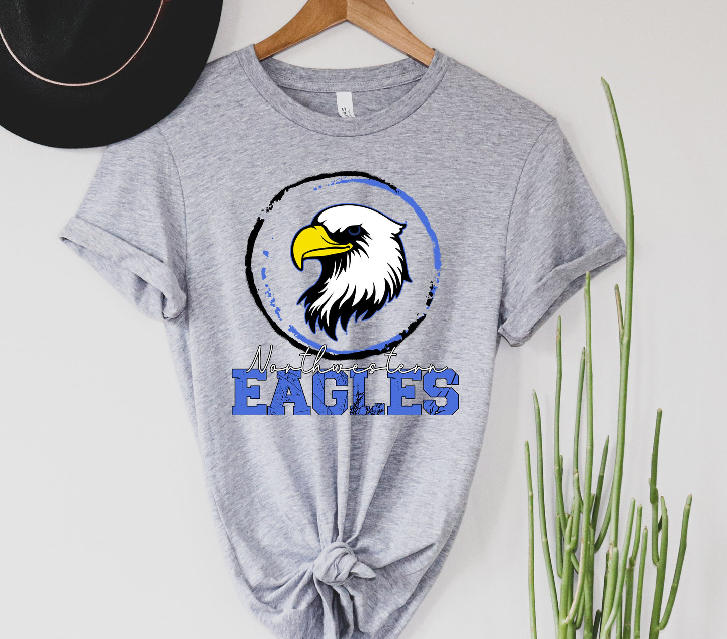 Wholesale Northwestern Eagles Graphic Tee - Heather Grey